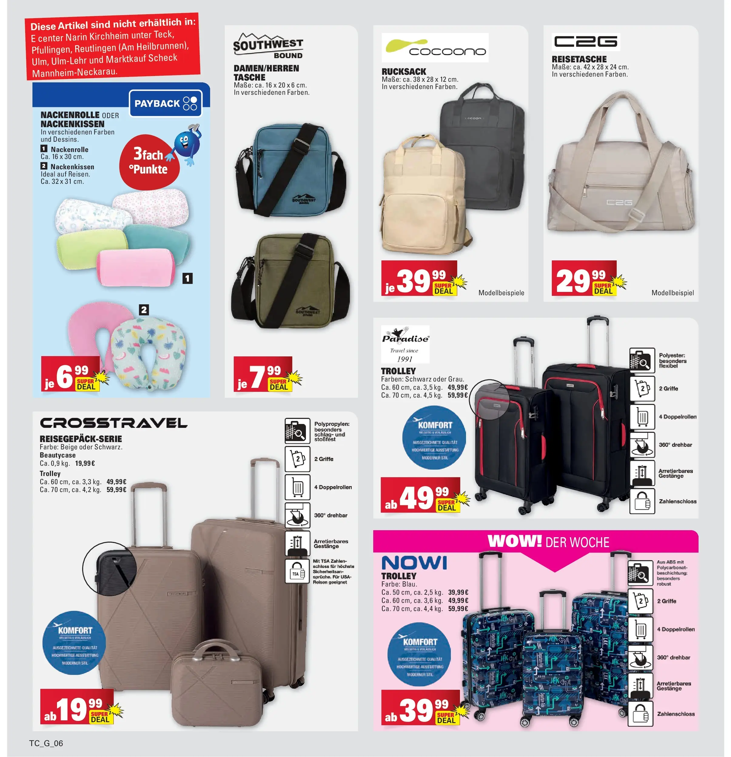 Marktkauf Prospekt Kirchheim	 (ab 20.04.2026) » Angebote online | Seite: 44 | Produkte: Tasche, Rucksack, Reisetasche