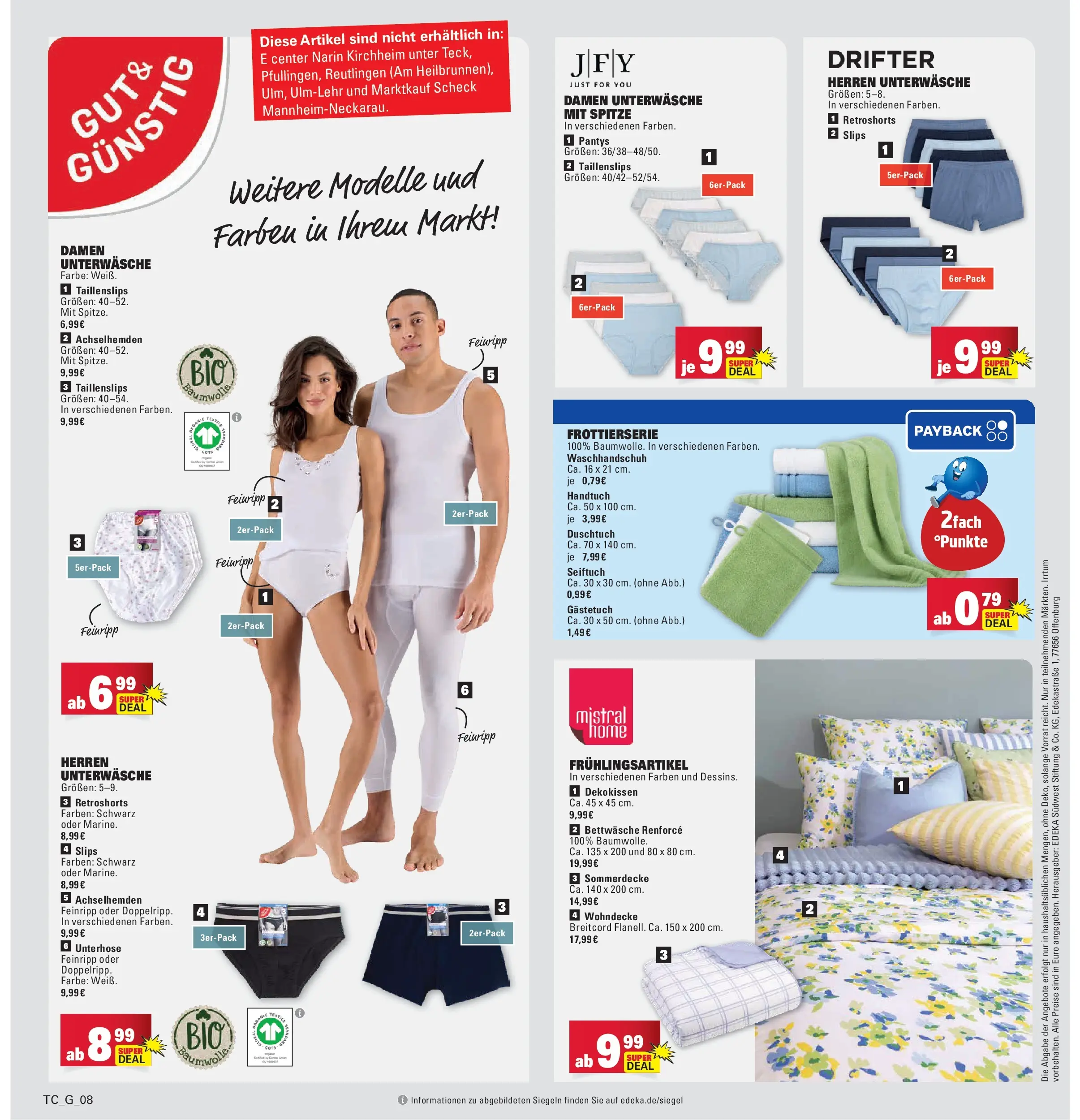 Marktkauf Prospekt Kirchheim	 (ab 20.04.2026) » Angebote online | Seite: 46 | Produkte: Bettwäsche, Unterwäsche