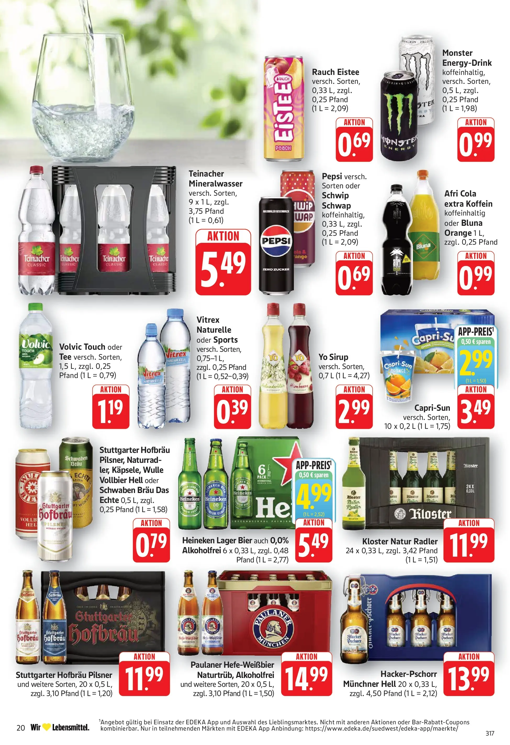 Angebote (ab 20.04.2026) zum Blättern | Seite: 20 | Produkte: Mineralwasser, Radler, Pepsi, Paulaner