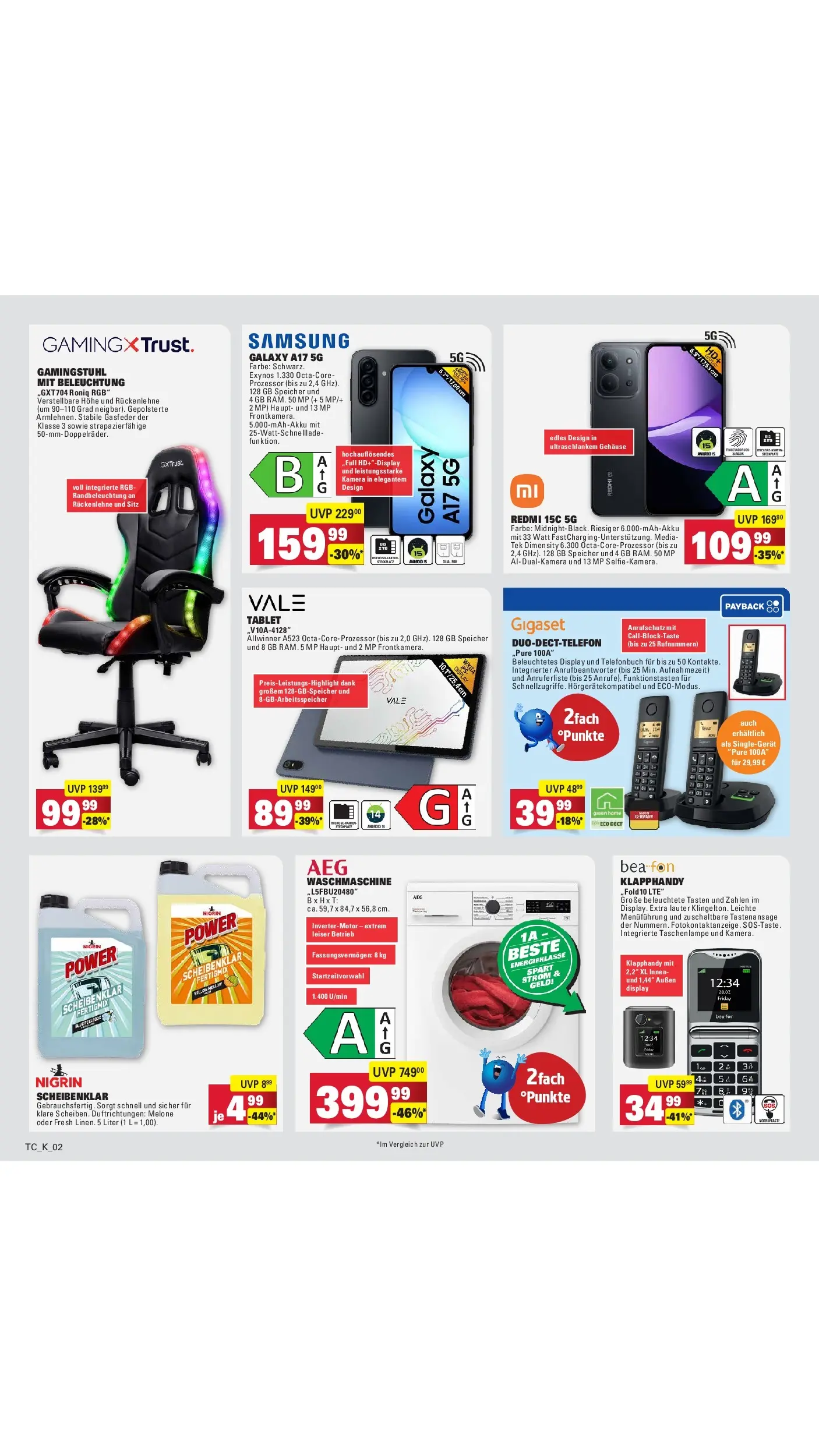 Angebote (ab 20.04.2026) zum Blättern | Seite: 63 | Produkte: Waschmaschine, Gamingstuhl, Melone, Tablet