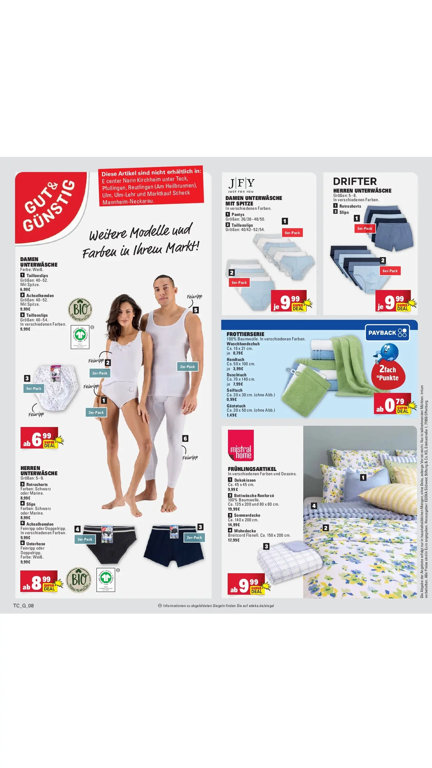 E center Prospekt Sinzheim	 (ab 20.04.2026) zum Blättern | Seite: 95 | Produkte: Bettwäsche, Unterwäsche