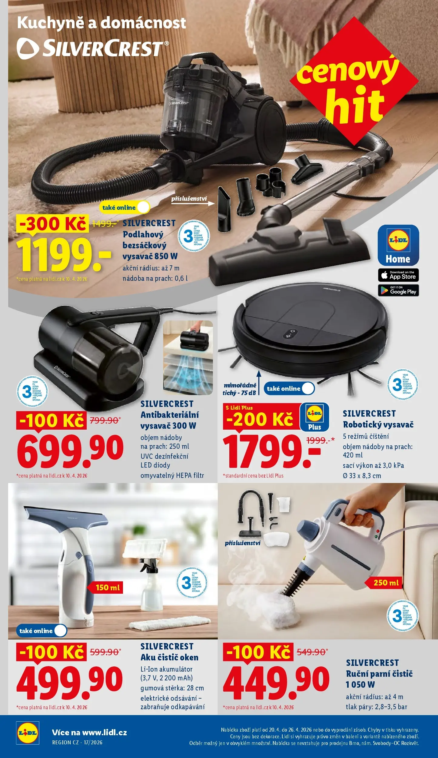 Lidl leták od 19.04.2026 - Nový akční leták | Strana: 36 | Produkty: Vysavač, Čistič oken, Robotický vysavač, LED