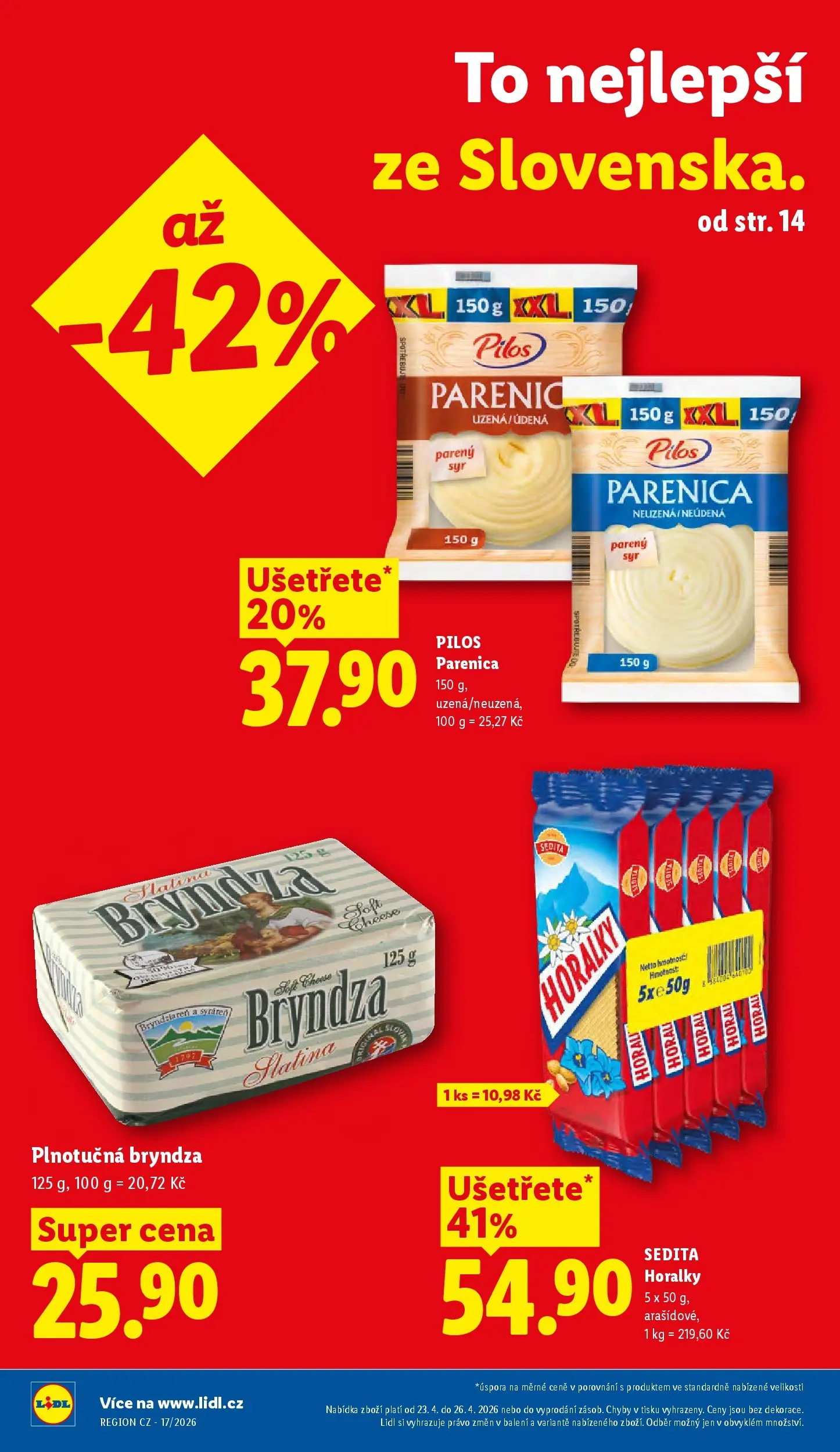 Lidl leták od 22.04.2026 - Nový akční leták | Strana: 2 | Produkty: Parenica, Horalky, Bryndza