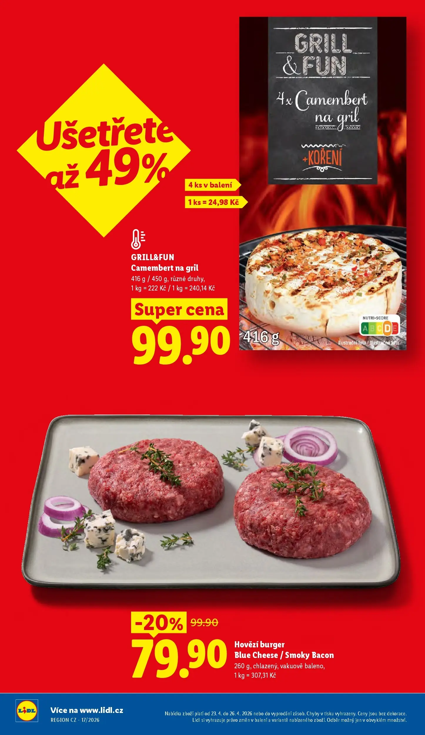 Lidl leták od 22.04.2026 - Nový akční leták | Strana: 6 | Produkty: Burger, Hovězí, Koření, Camembert