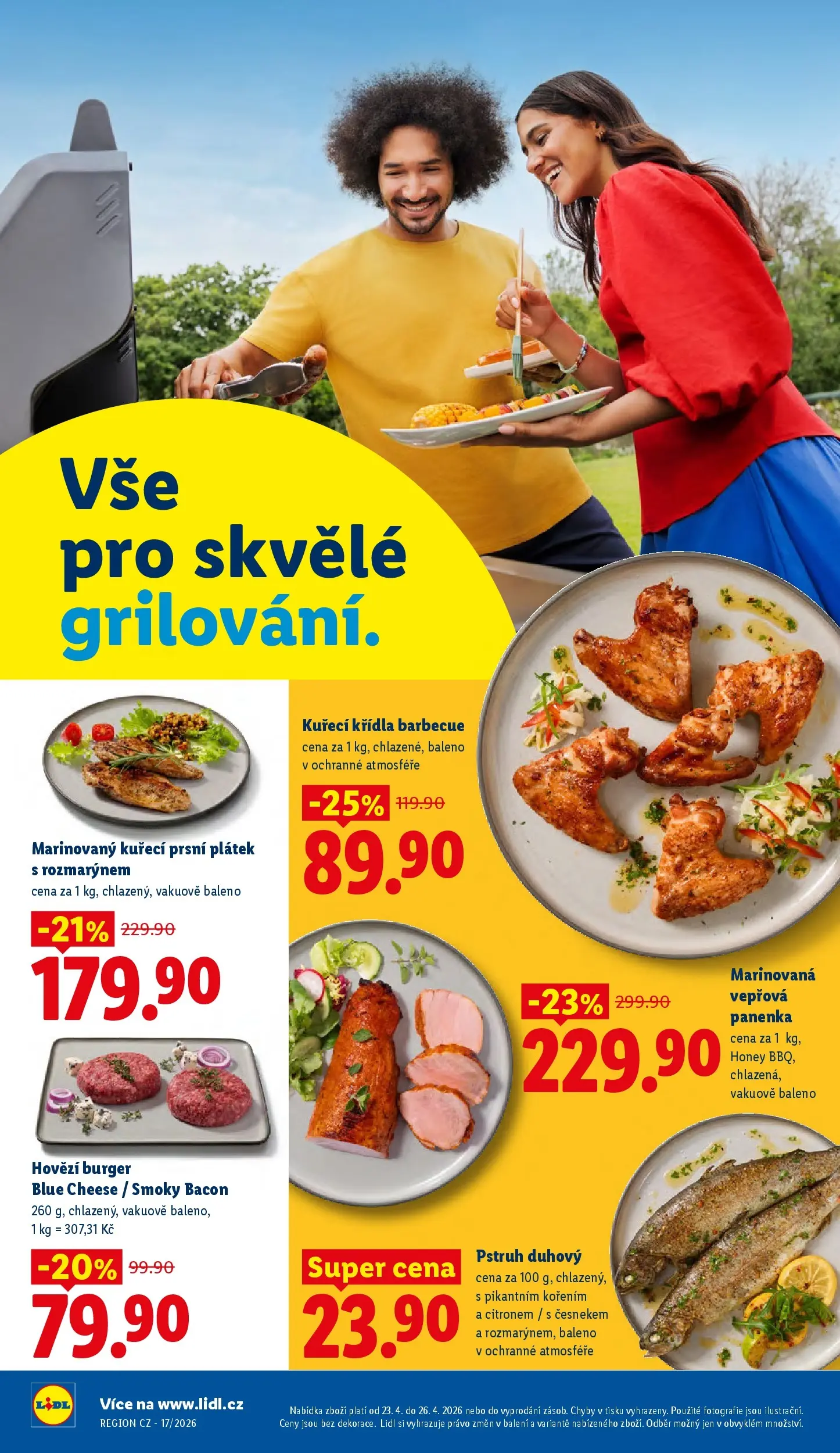 Lidl leták od 22.04.2026 - Nový akční leták | Strana: 16 | Produkty: Panenka, Vepřová panenka, Hovězí burger, Pstruh