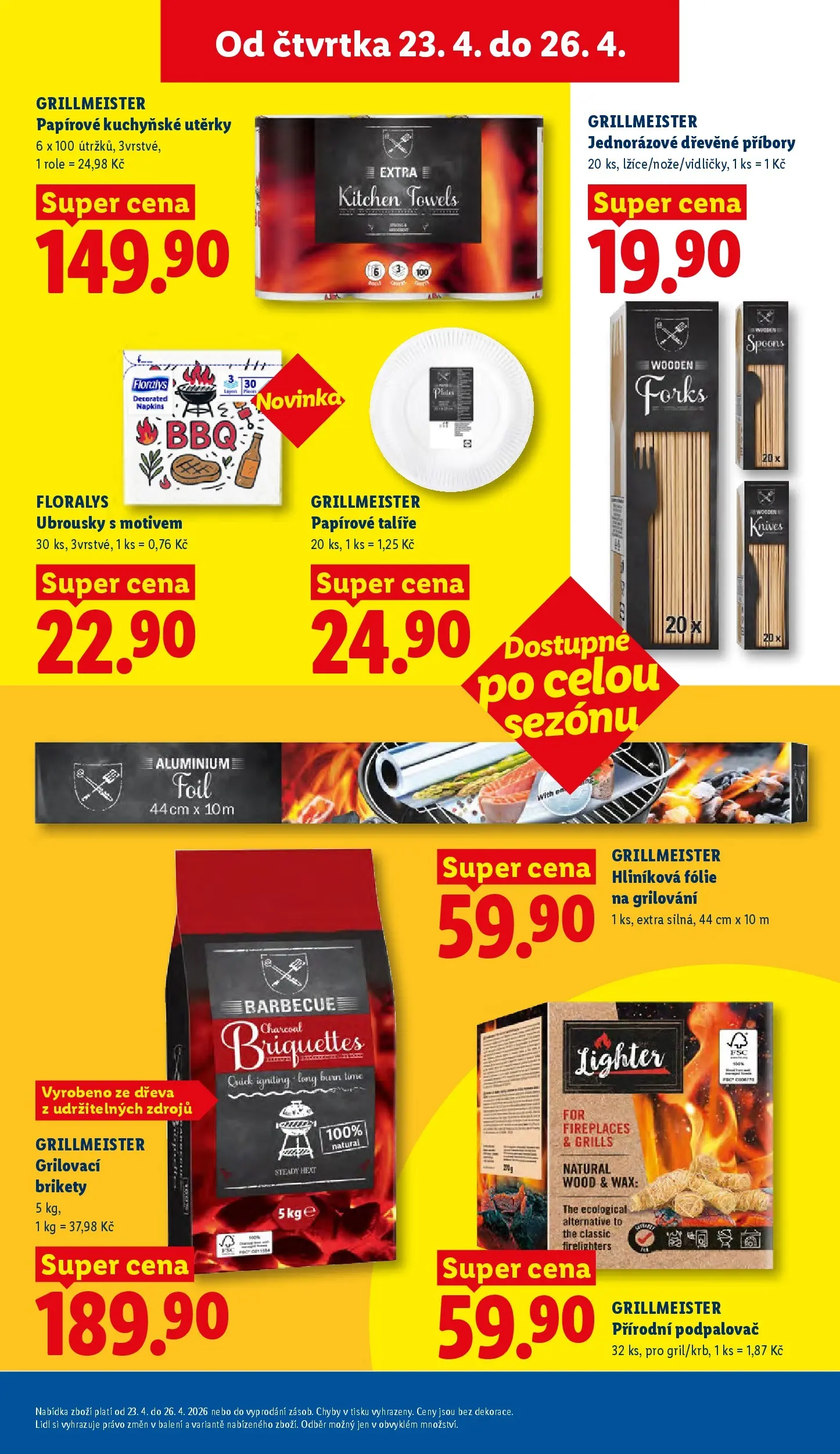 Lidl leták od 22.04.2026 - Nový akční leták | Strana: 19 | Produkty: Talíře, Grilování, Fólie, Grilovací brikety