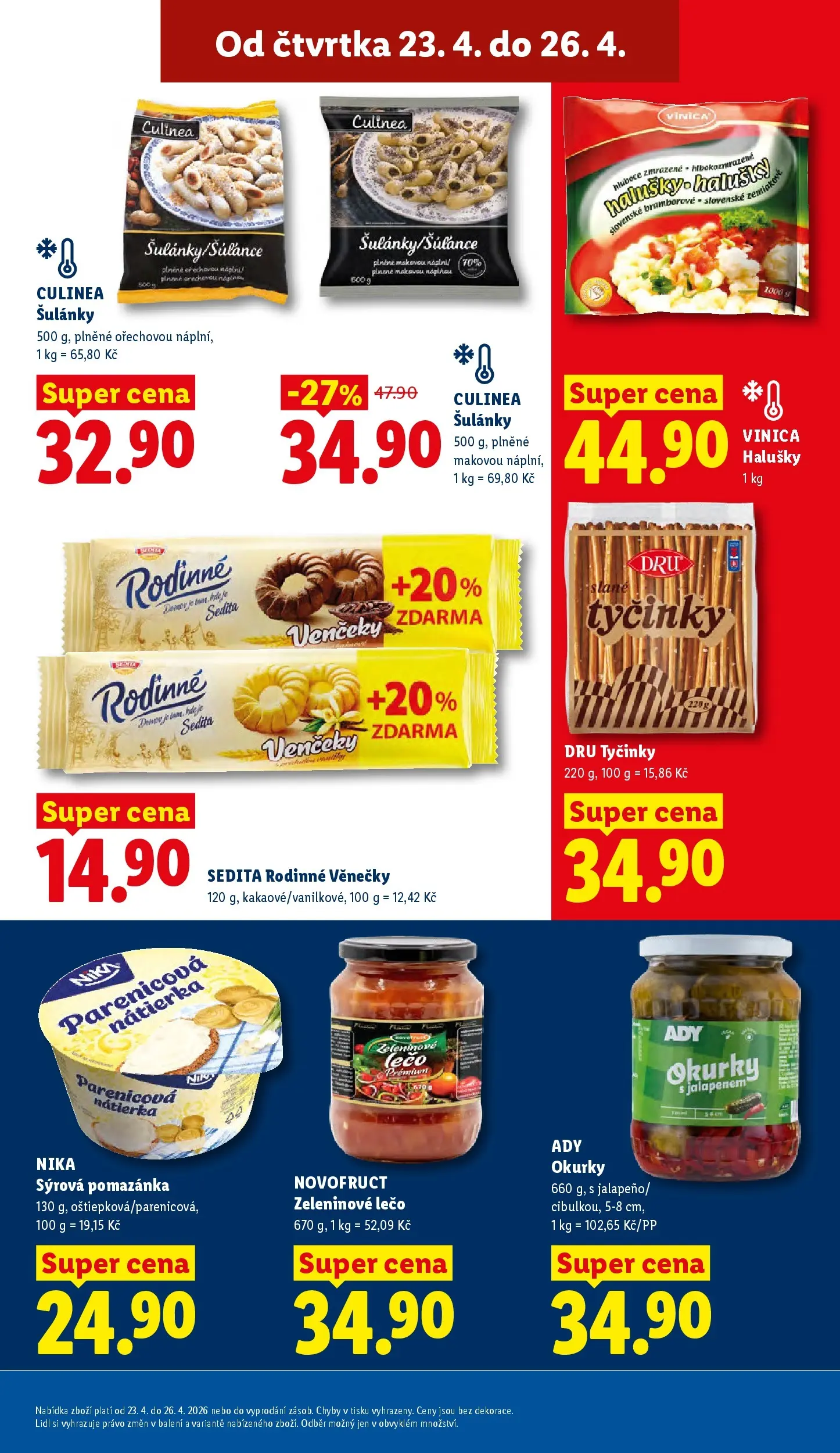 Lidl leták od 22.04.2026 - Nový akční leták | Strana: 21 | Produkty: Okurky, Tyčinky, Pomazánka, Lečo