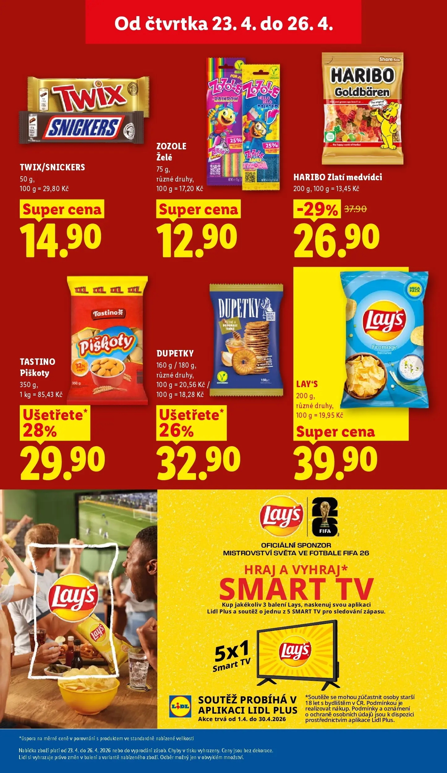 Lidl leták od 22.04.2026 - Nový akční leták | Strana: 25 | Produkty: Haribo, Piškoty, Tv, Dupetky