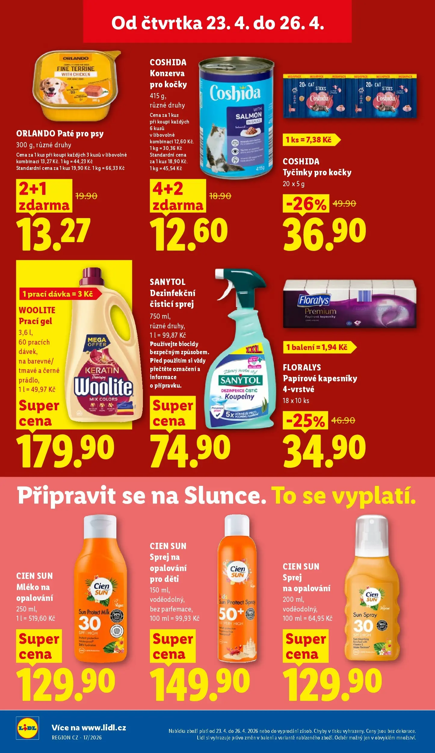 Lidl leták od 22.04.2026 - Nový akční leták | Strana: 30 | Produkty: Prací gel, Mléko, Woolite, Konzerva pro kočky