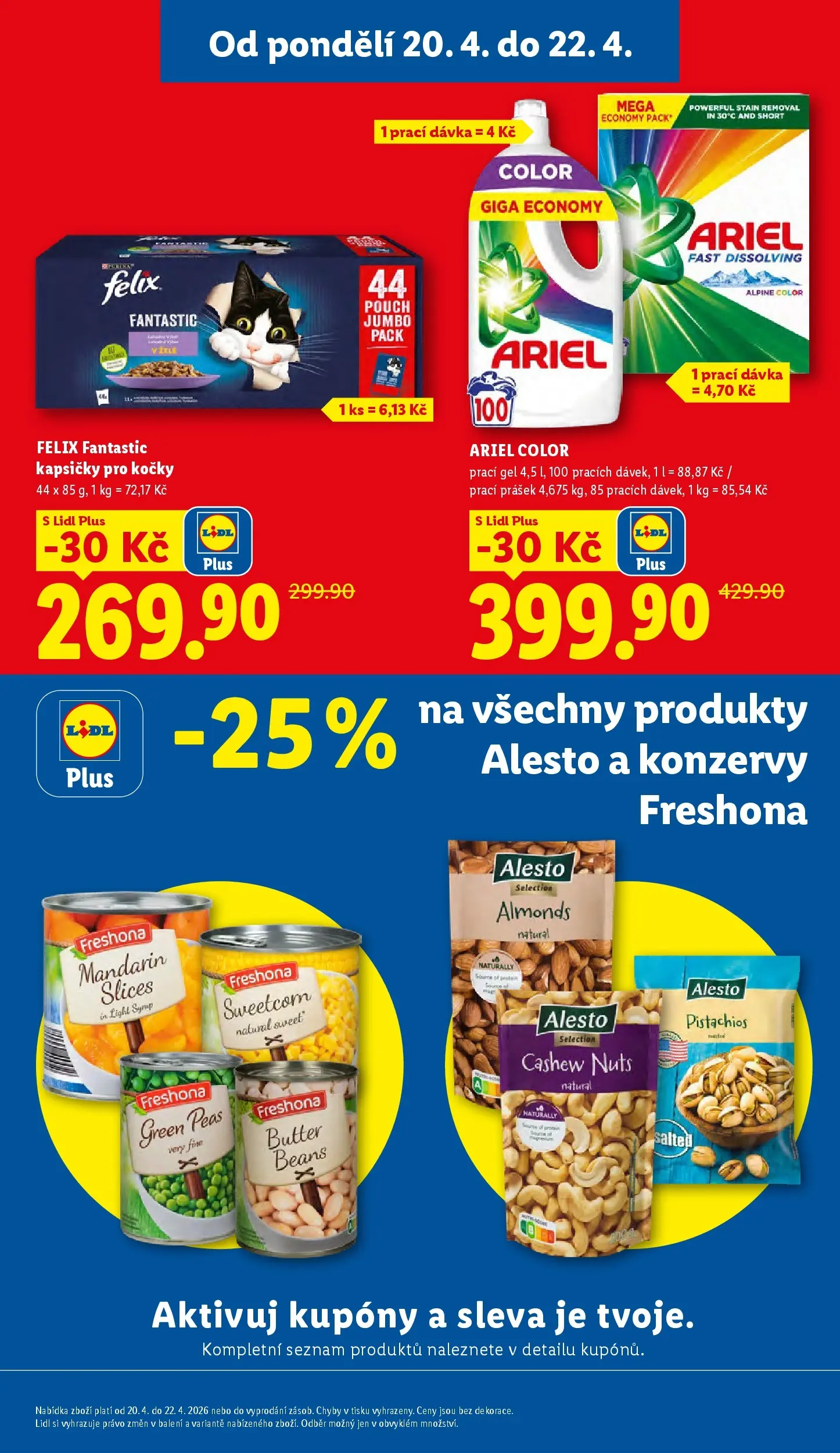 Lidl leták od 19.04.2026 - Nový akční leták | Strana: 3 | Produkty: Felix, Felix fantastic, Kapsičky pro kočky, Prací Prášek