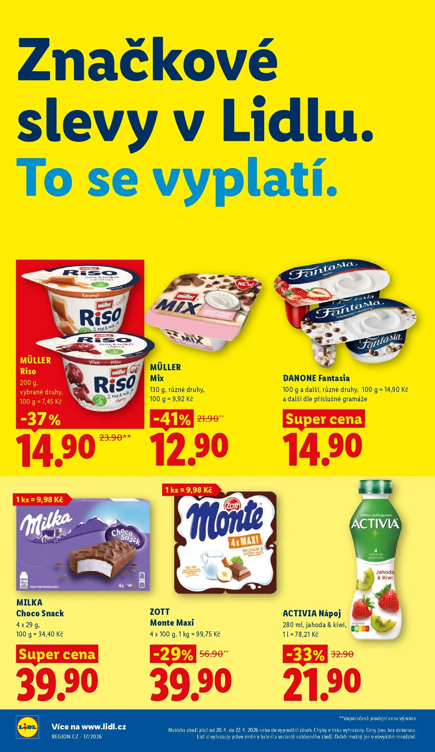 Lidl leták od 19.04.2026 - Nový akční leták | Strana: 14 | Produkty: Milka, Kiwi