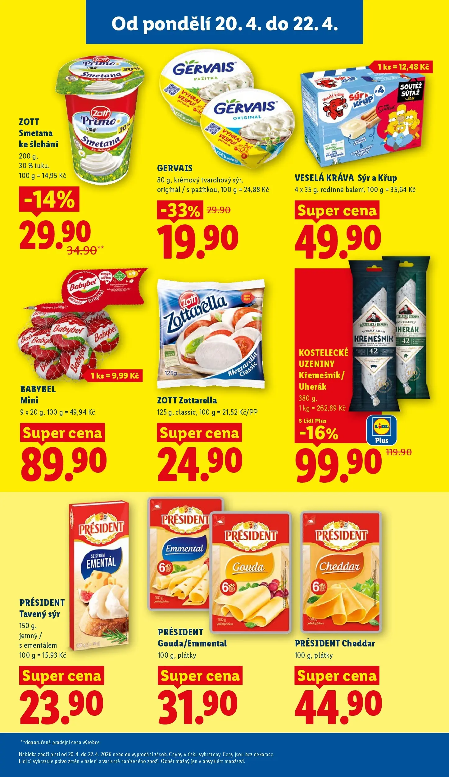 Lidl leták od 19.04.2026 - Nový akční leták | Strana: 15 | Produkty: Gouda, Sýr, Uzeniny, Cheddar