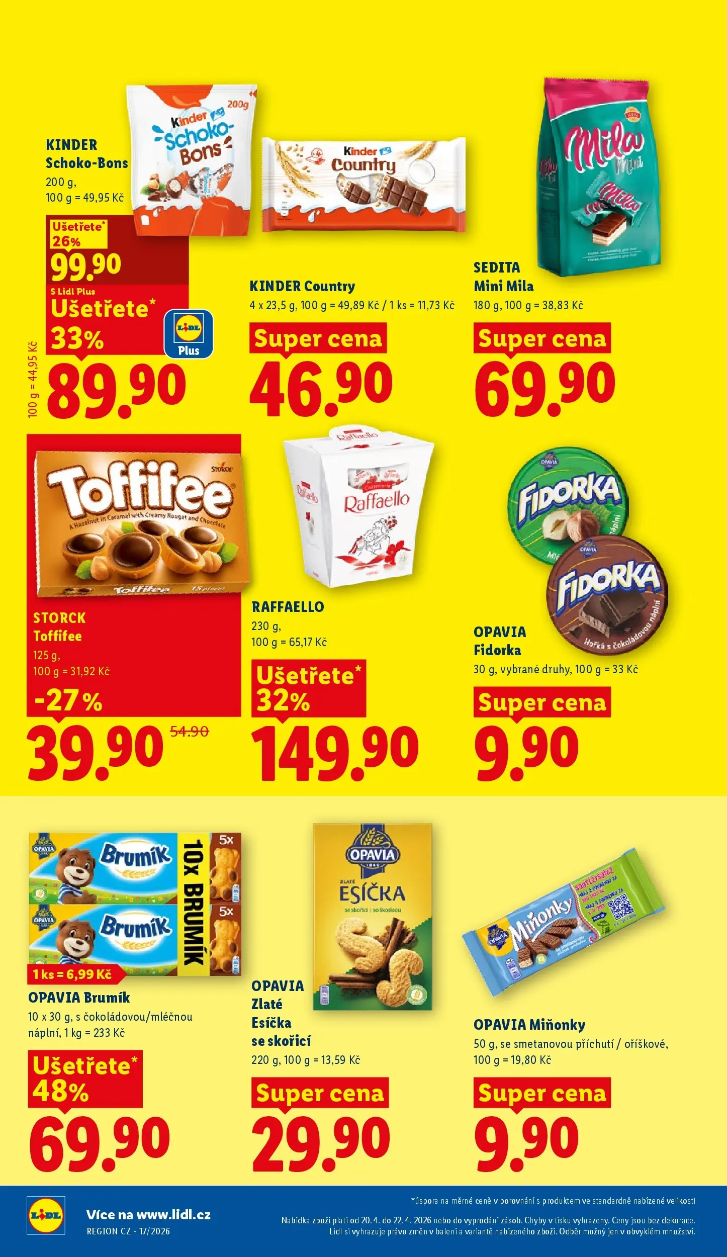 Lidl leták od 19.04.2026 - Nový akční leták | Strana: 18 | Produkty: Toffifee, Cookies, Esíčka, Brumik
