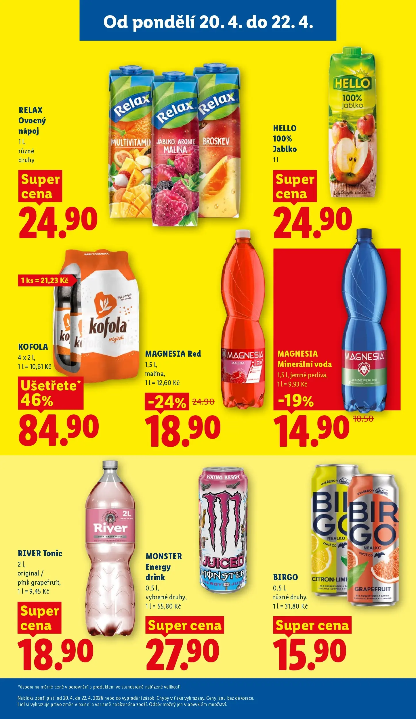 Lidl leták od 19.04.2026 - Nový akční leták | Strana: 19 | Produkty: Monster, Monster Energy, Minerální voda, Energy drink