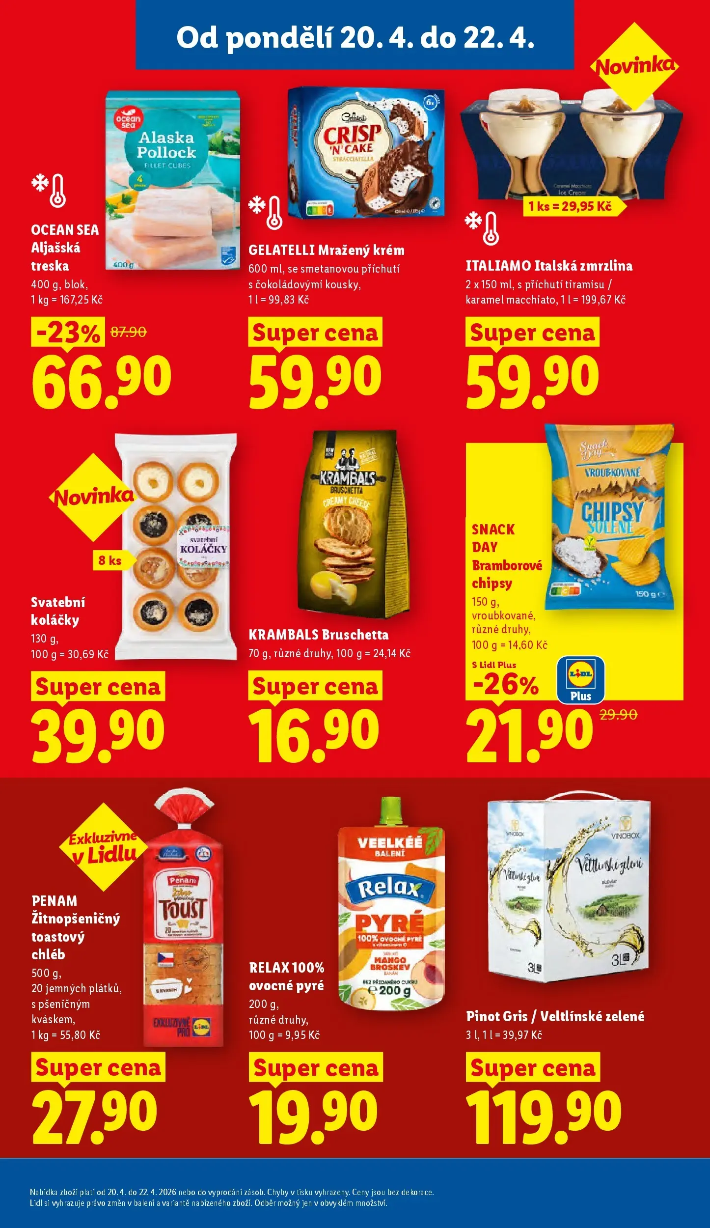 Lidl leták od 19.04.2026 - Nový akční leták | Strana: 23 | Produkty: Krém, Zmrzlina, Bruschetta, Gelatelli