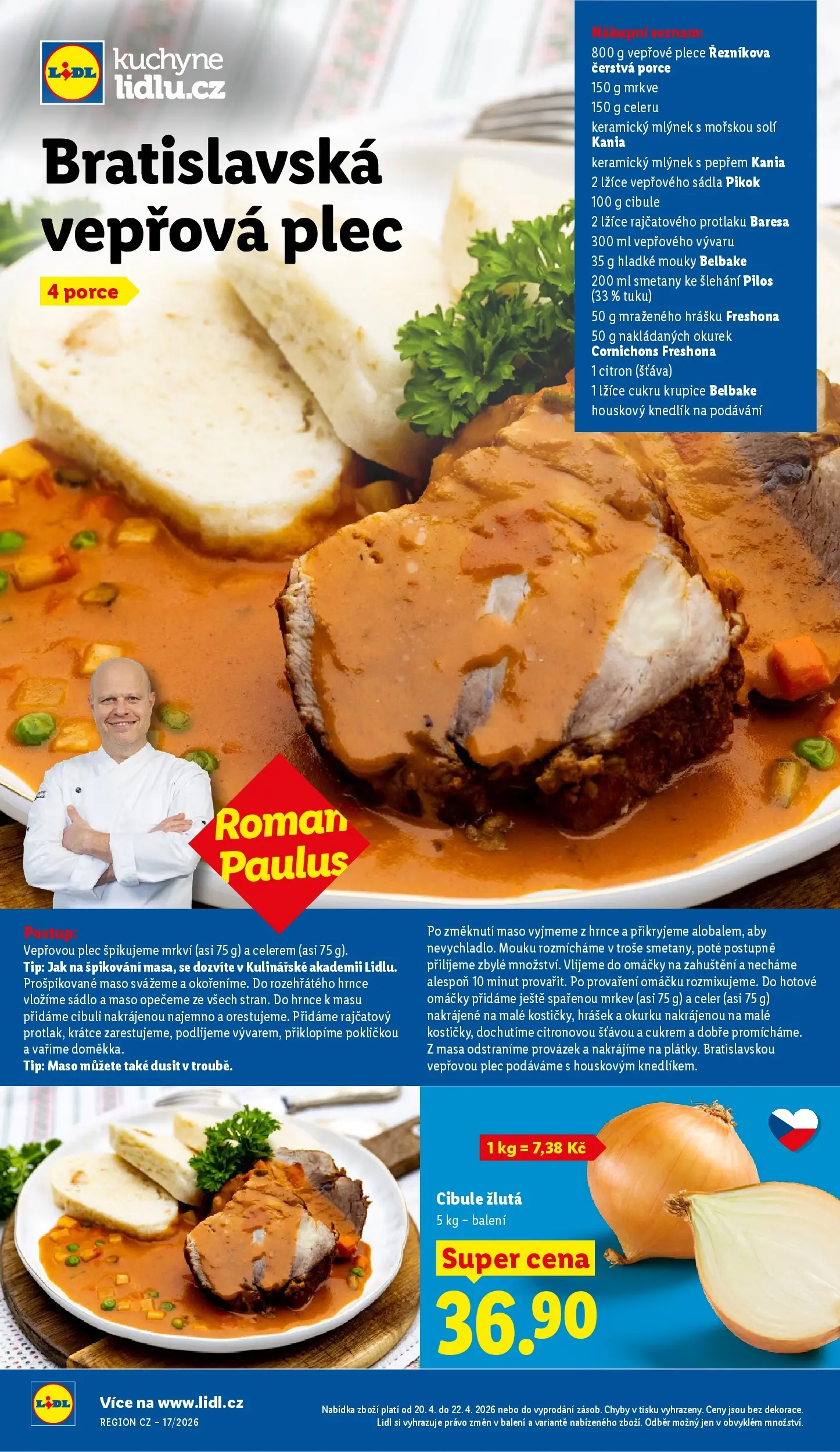 Lidl leták od 19.04.2026 - Nový akční leták | Strana: 25 | Produkty: Mlýnek, Hrášek, Maso, Cibule