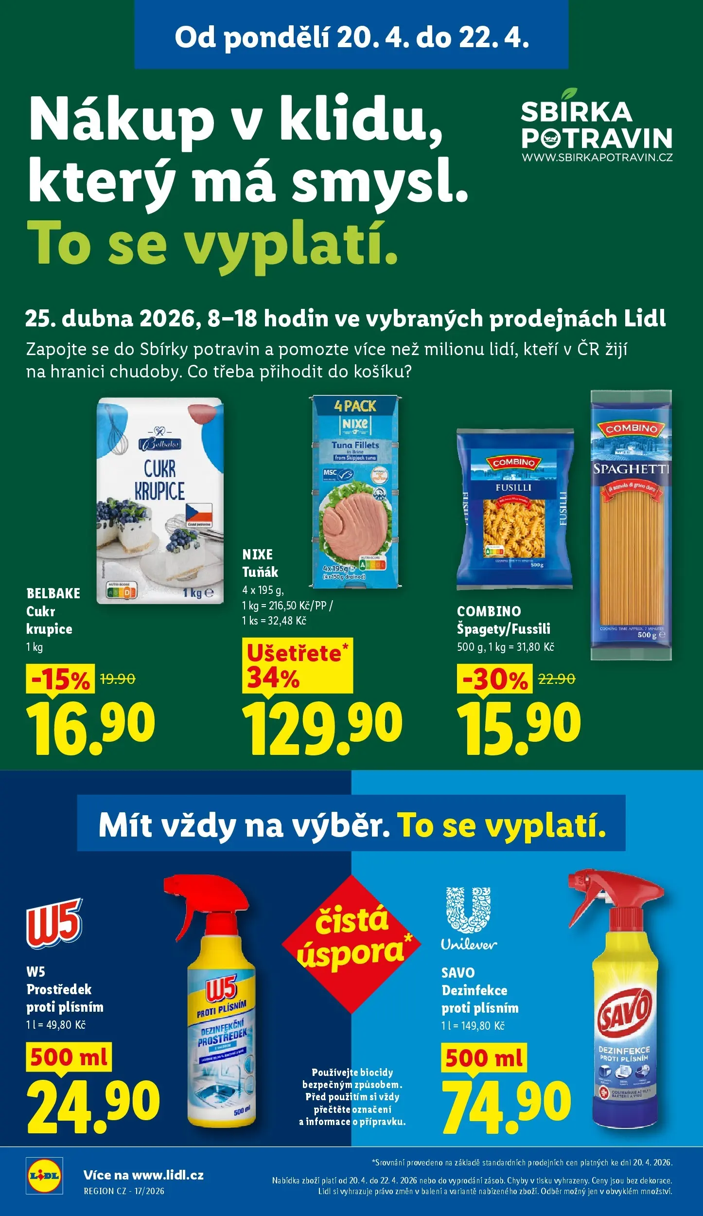 Lidl leták od 19.04.2026 - Nový akční leták | Strana: 30 | Produkty: Tuňák, Krupice, Cukr, W5