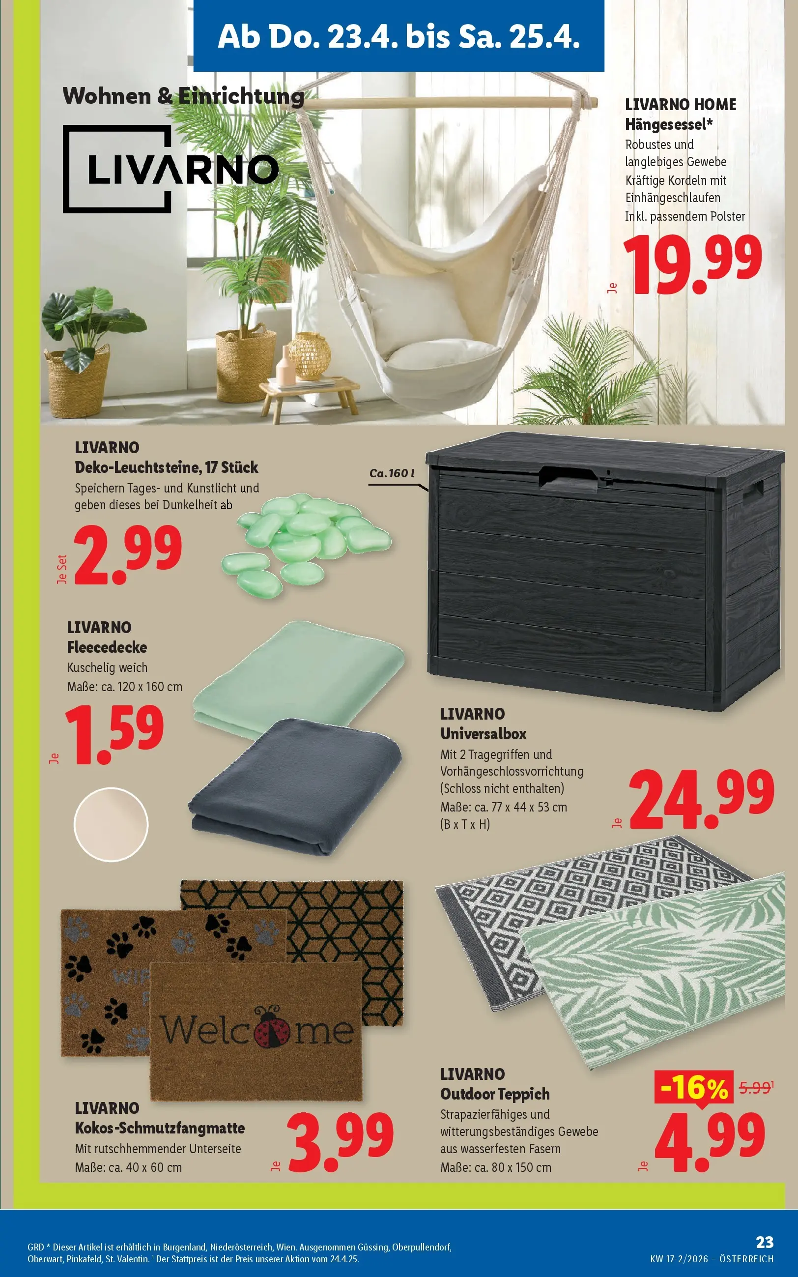 Lidl - Lidl ab 22.04.2026 - Angebote ab donnerstag | Seite: 25 | Produkte: Teppich