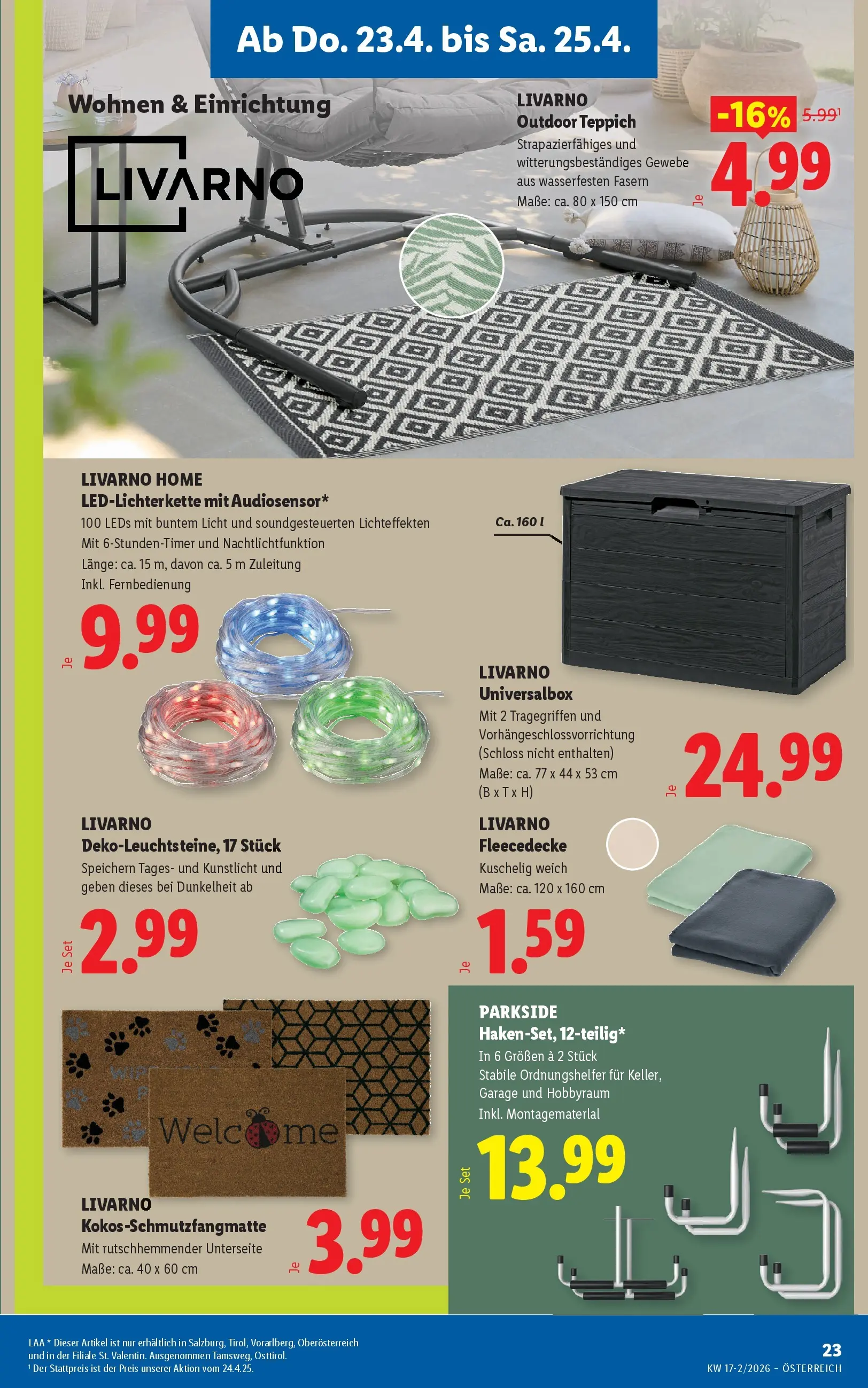 Lidl - Lidl ab 22.04.2026 - Angebote ab donnerstag | Seite: 25 | Produkte: Teppich