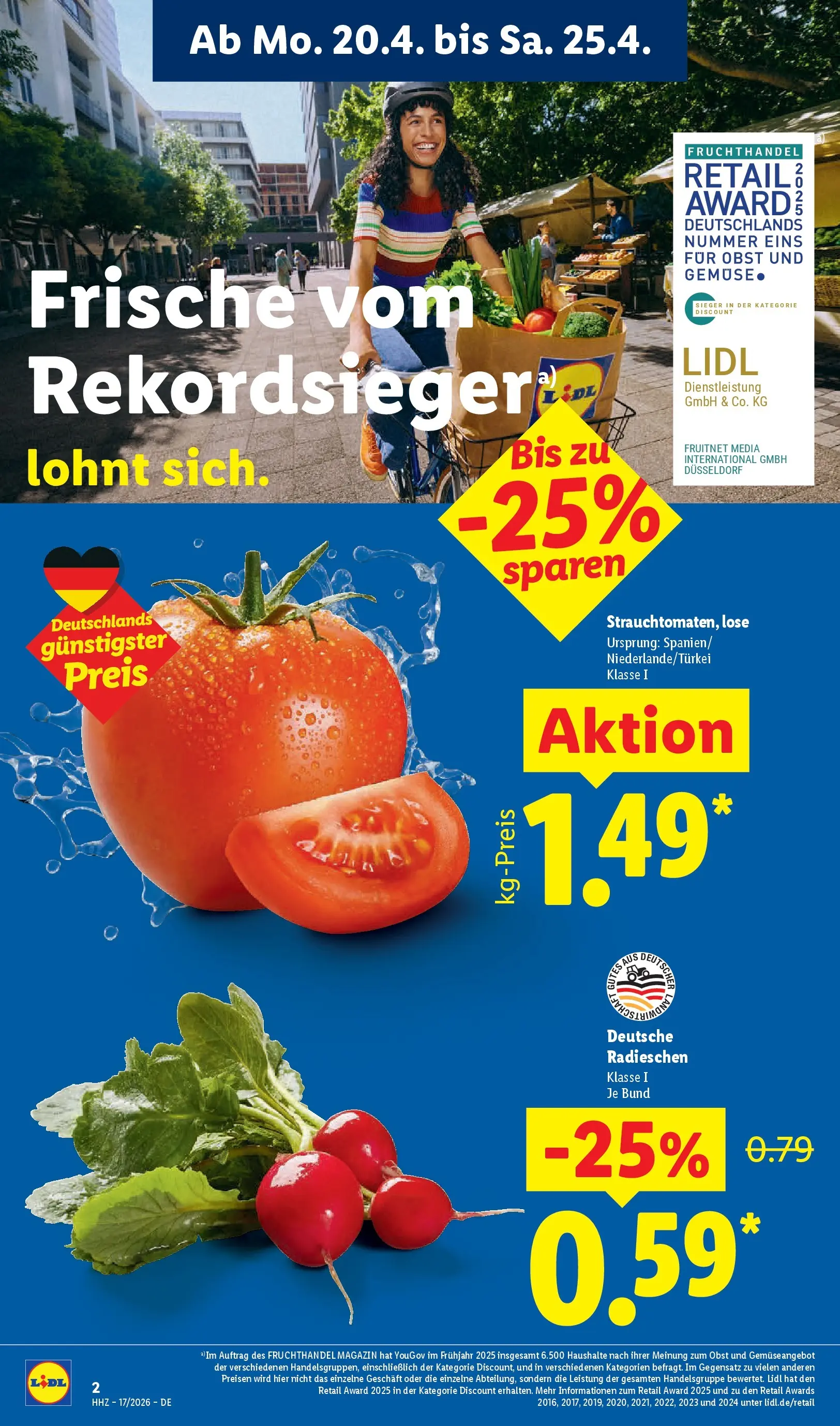 Lidl Prospekt Emlichheim (ab 20.04.2026) zum Blättern » Angebote | Seite: 4 | Produkte: Himbeeren, Obst, Petersilie, Zitronen