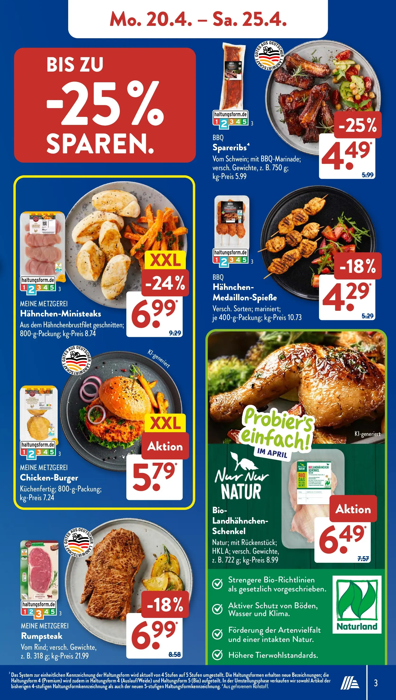 Aldi Süd Aktuelle Wochenangebote (ab 20.04.2026) zum Blättern | Seite: 5 | Produkte: Rumpsteak, Hahnchen, Wasser