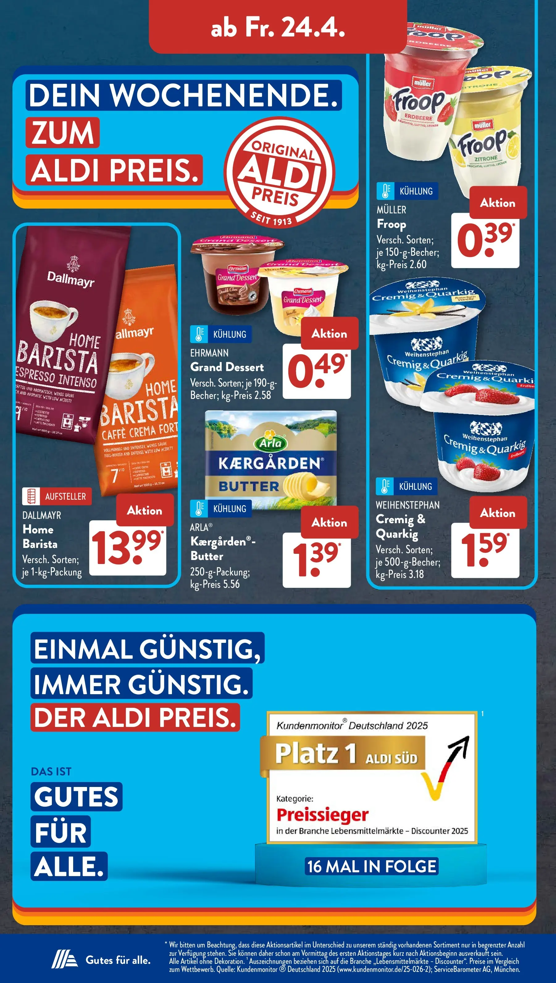 Aldi Süd Aktuelle Wochenangebote (ab 20.04.2026) zum Blättern | Seite: 24 | Produkte: Froop, Butter, Dallmayr, Zitrone