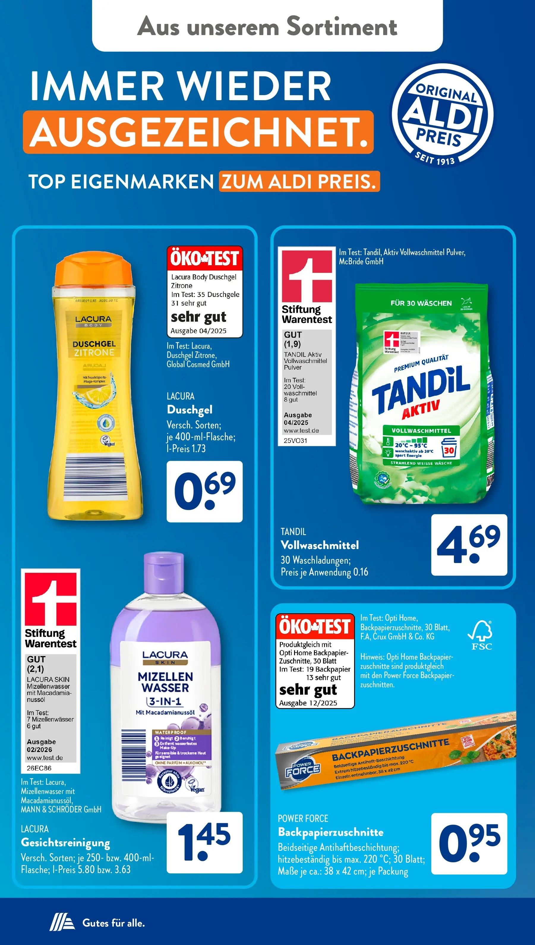 Aldi Süd Aktuelle Wochenangebote (ab 20.04.2026) zum Blättern | Seite: 32 | Produkte: Top, Mizellenwasser, Duschgel, Waschmittel