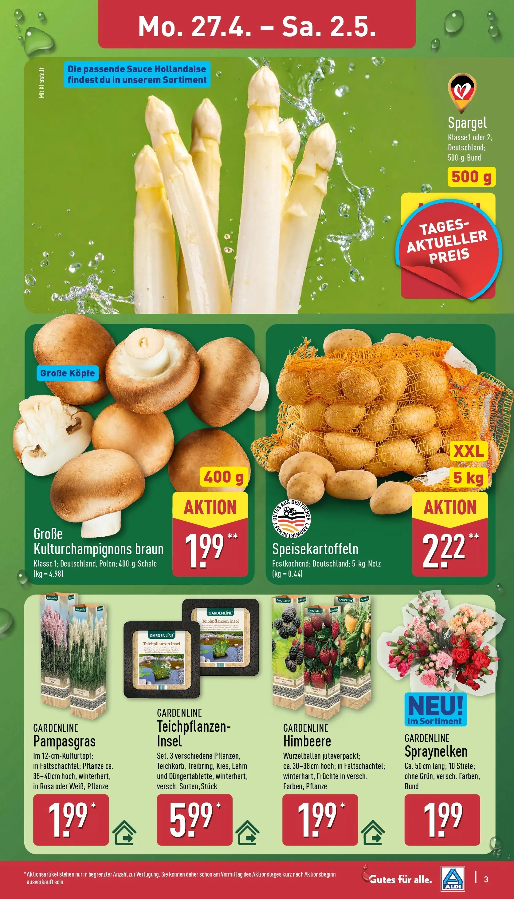 Aldi Wochenangebote (ab 27.04.2026) » Angebote Online | Seite: 3 | Produkte: Spargel, Himbeere