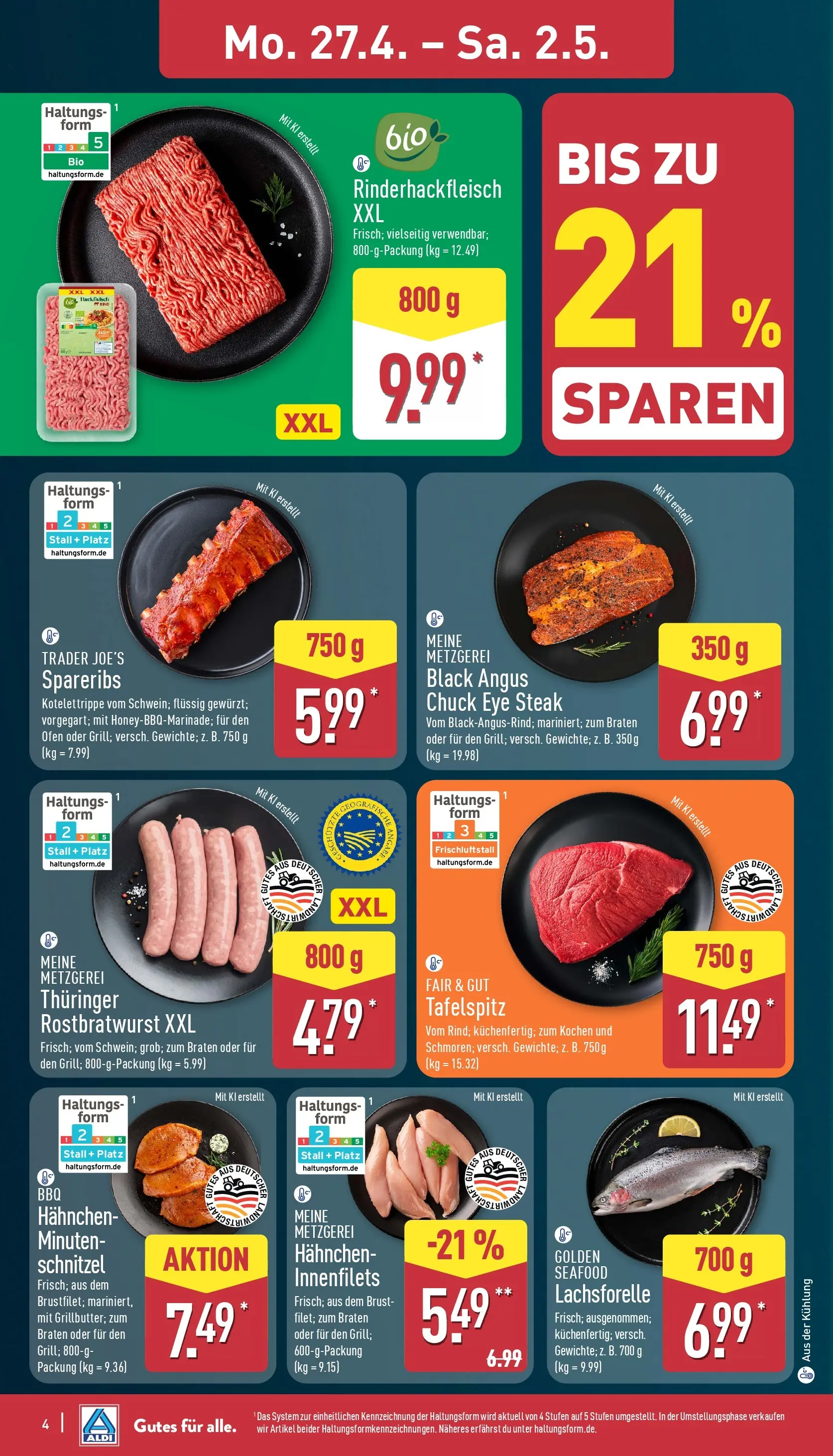 Aldi Wochenangebote (ab 27.04.2026) » Angebote Online | Seite: 4 | Produkte: Tafelspitz, Hahnchen, Schnitzel, Hackfleisch