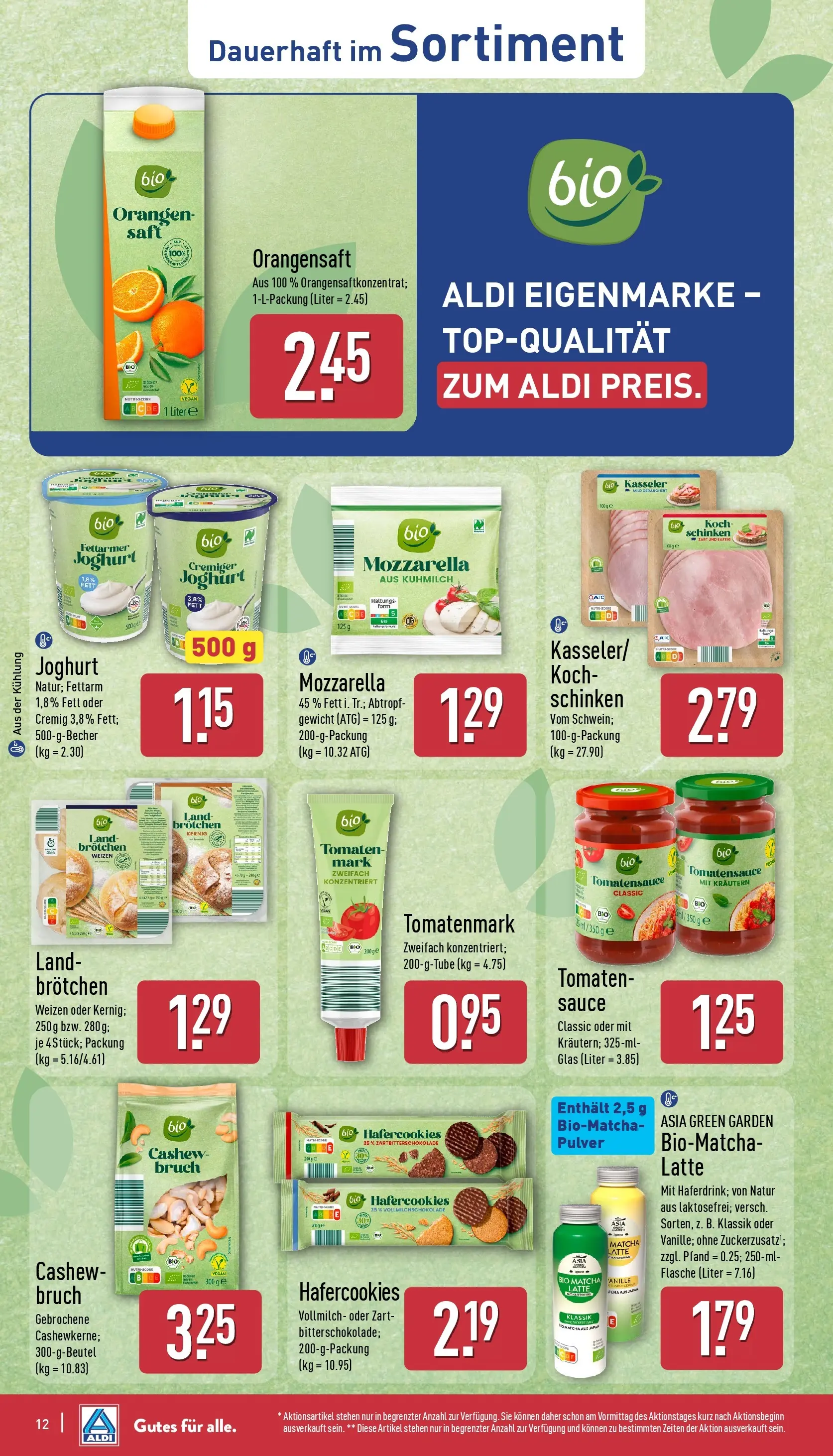 Aldi Wochenangebote (ab 27.04.2026) » Angebote Online | Seite: 12 | Produkte: Gewicht, Mozzarella, Tomaten, Orangensaft