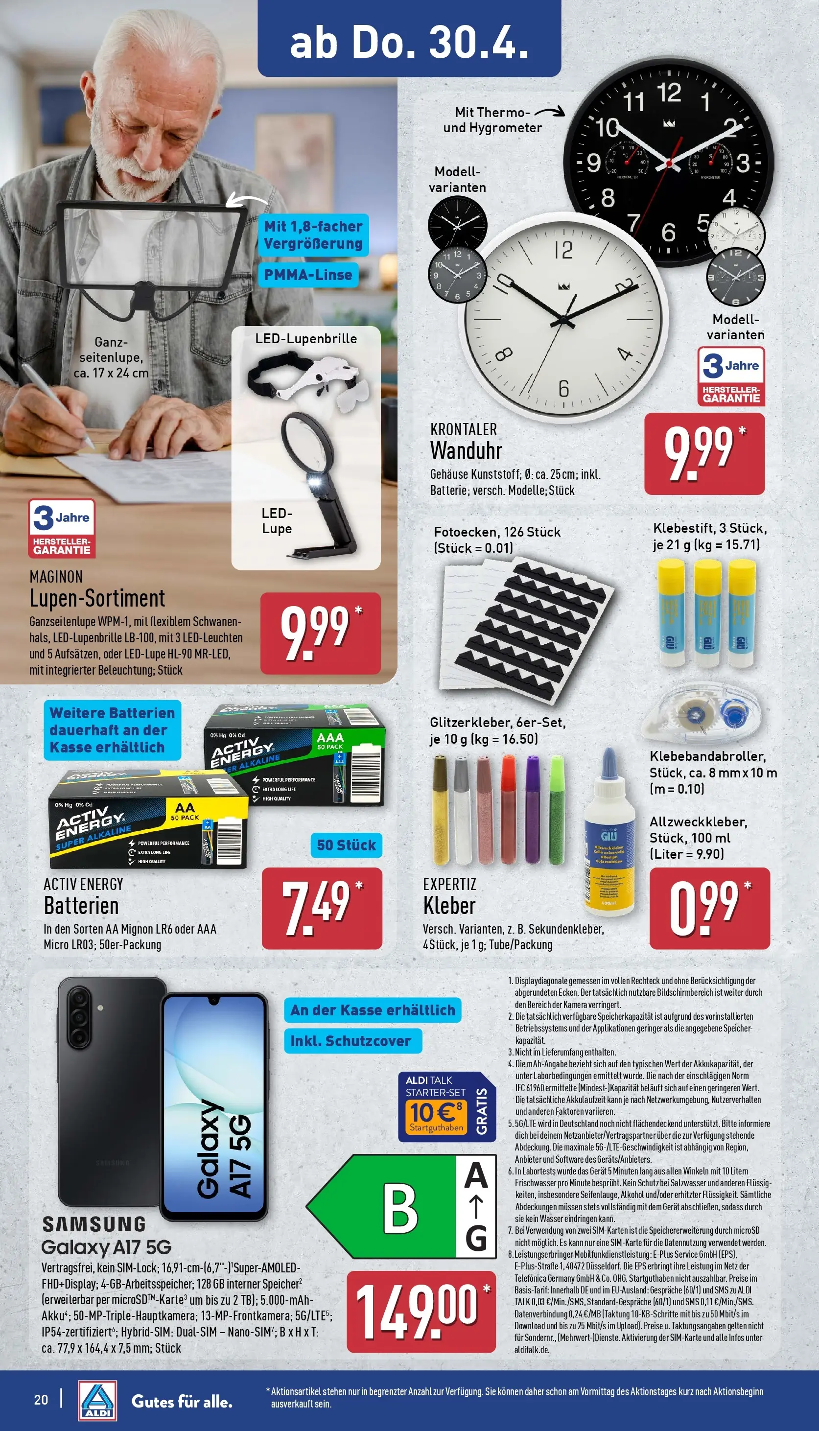 Aldi Wochenangebote (ab 27.04.2026) » Angebote Online | Seite: 20 | Produkte: Kamera, Energy, Samsung, Wasser