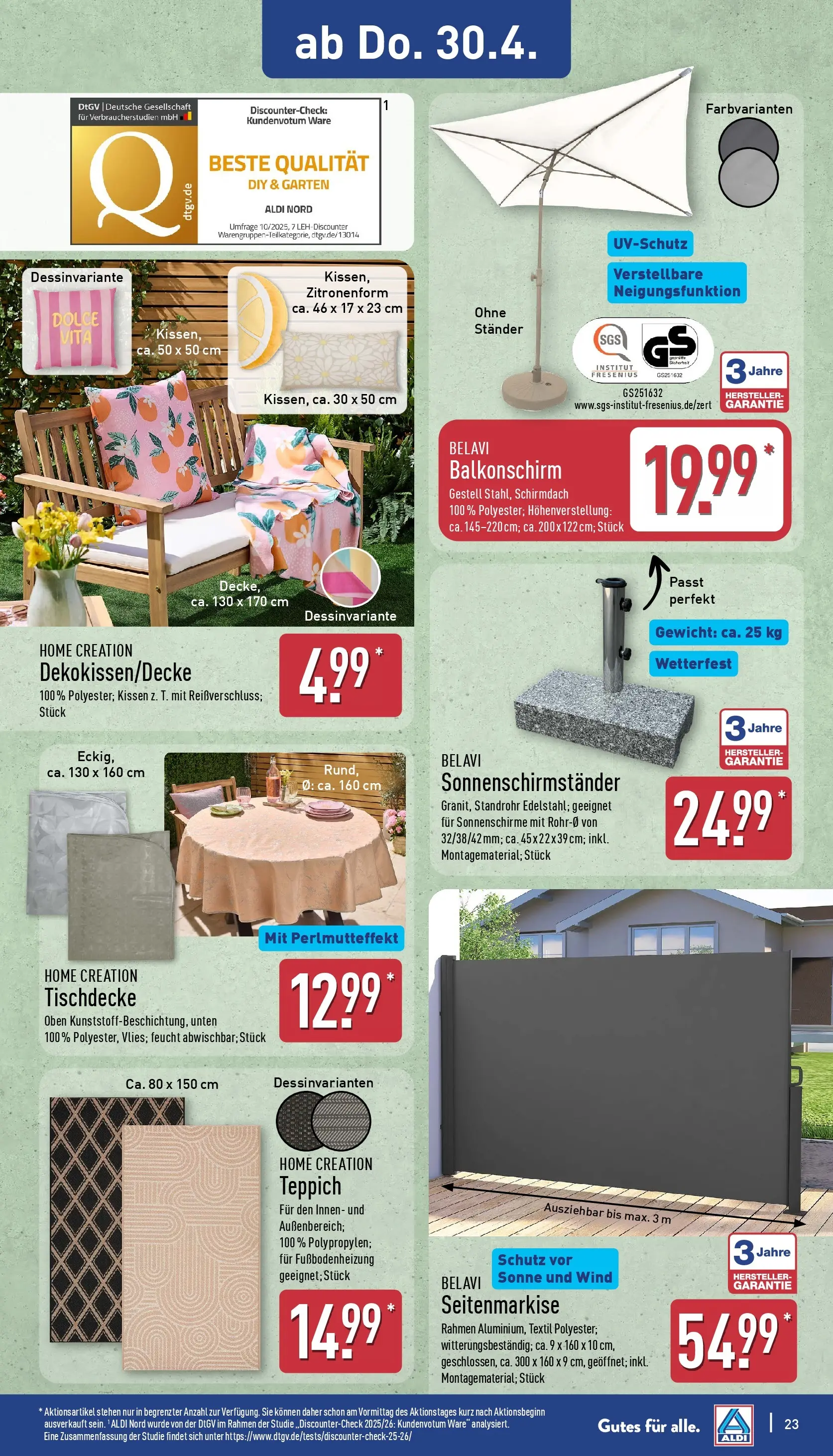 Aldi Wochenangebote (ab 27.04.2026) » Angebote Online | Seite: 23 | Produkte: Gewicht, Kissen, Teppich, Home creation