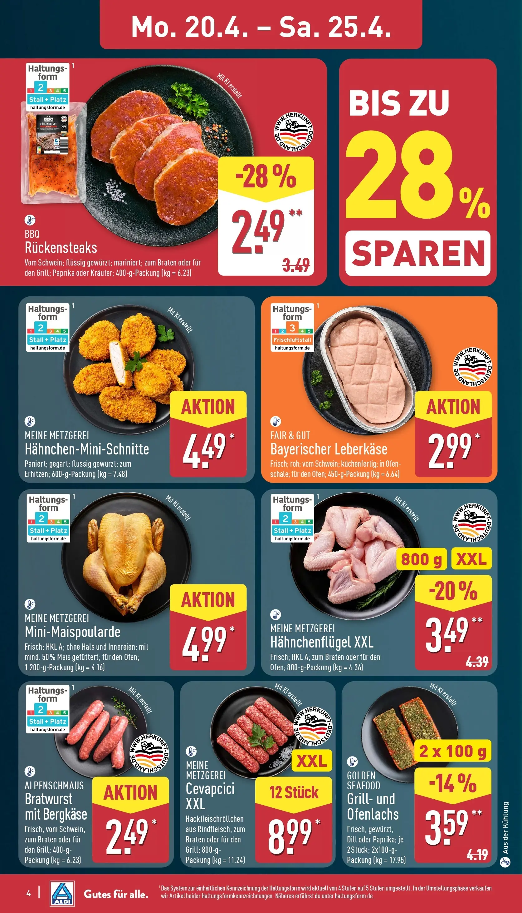 Aldi Wochenangebote (ab 20.04.2026) » Angebote Online | Seite: 4 | Produkte: Ofen, Bratwurst, Cevapcici, Paprika