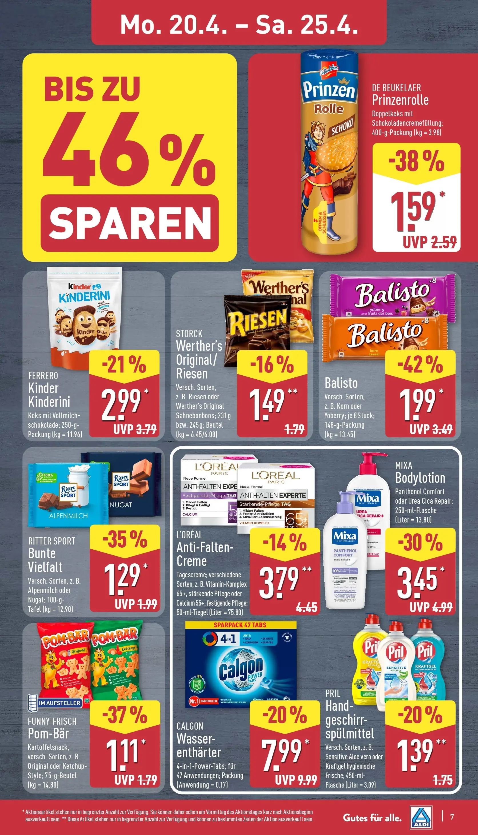 Aldi Wochenangebote (ab 20.04.2026) » Angebote Online | Seite: 10 | Produkte: Burger, Gemüse, Schinken, Maultaschen