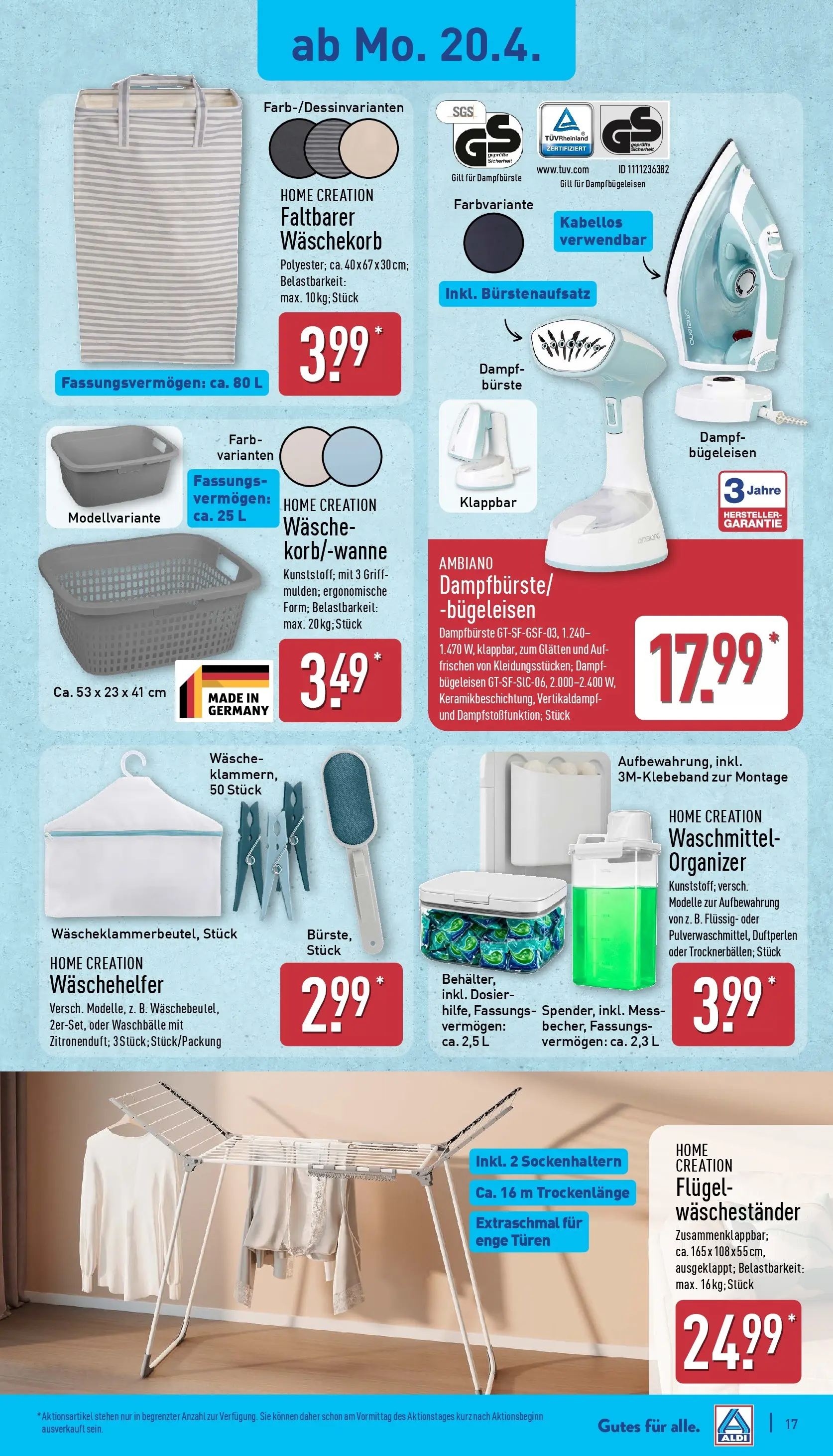 Aldi Wochenangebote (ab 20.04.2026) » Angebote Online | Seite: 20 | Produkte: Pfannkuchen, Home creation