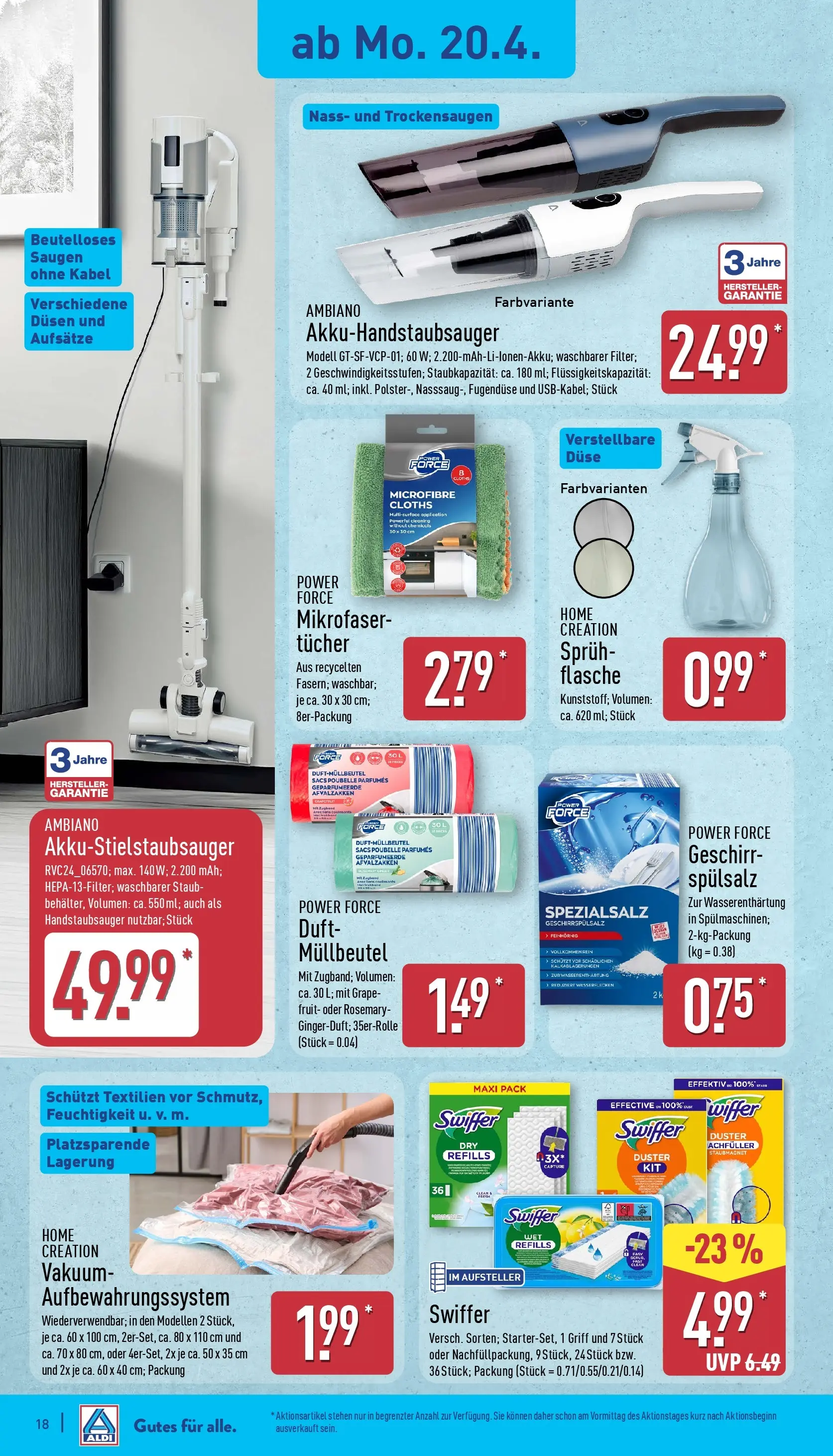Aldi Wochenangebote (ab 20.04.2026) » Angebote Online | Seite: 21 | Produkte: Kühlschrank, Zwiebeln, Kuchen, Home creation
