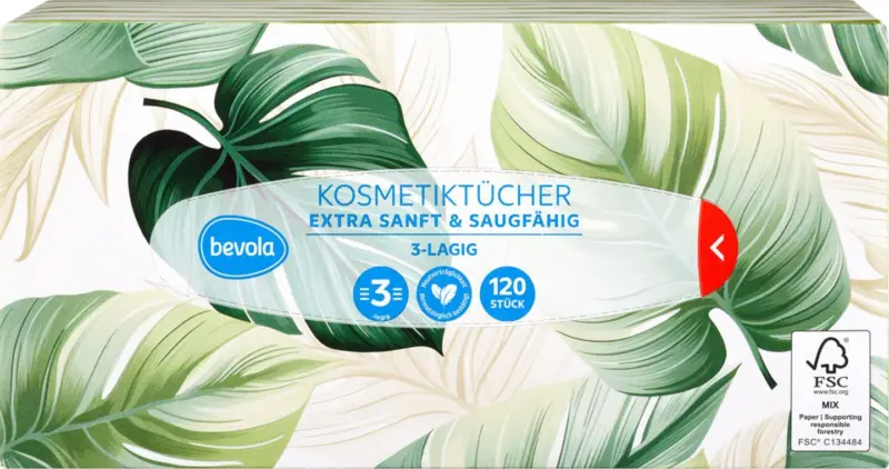 Bevola Козметични кърпички трипластови 120 броя