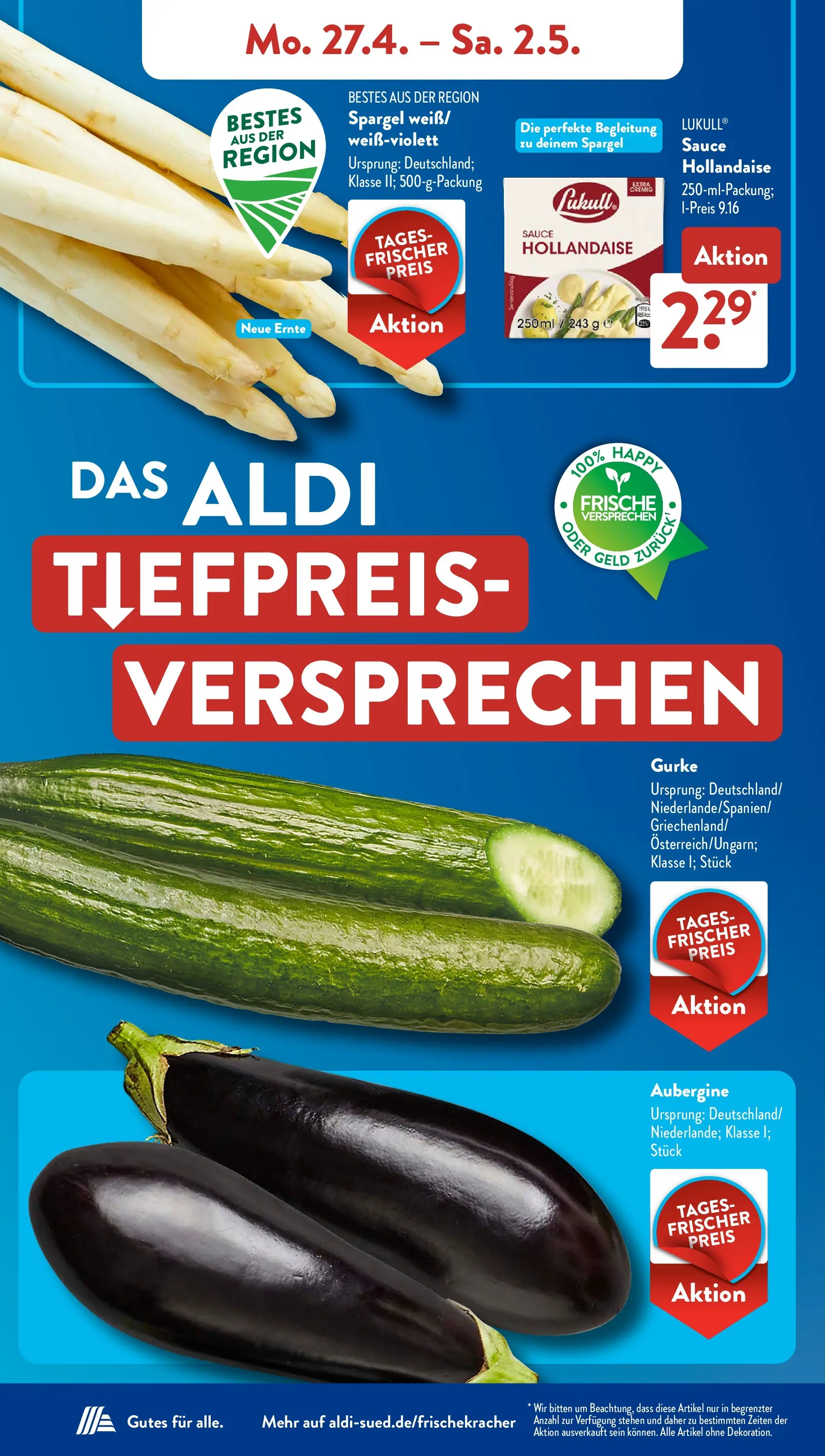 Aldi Süd - Aldi Süd: Wochenangebote (ab 26.04.2026) zum Blättern | Seite: 4 | Produkte: Spargel, Aubergine