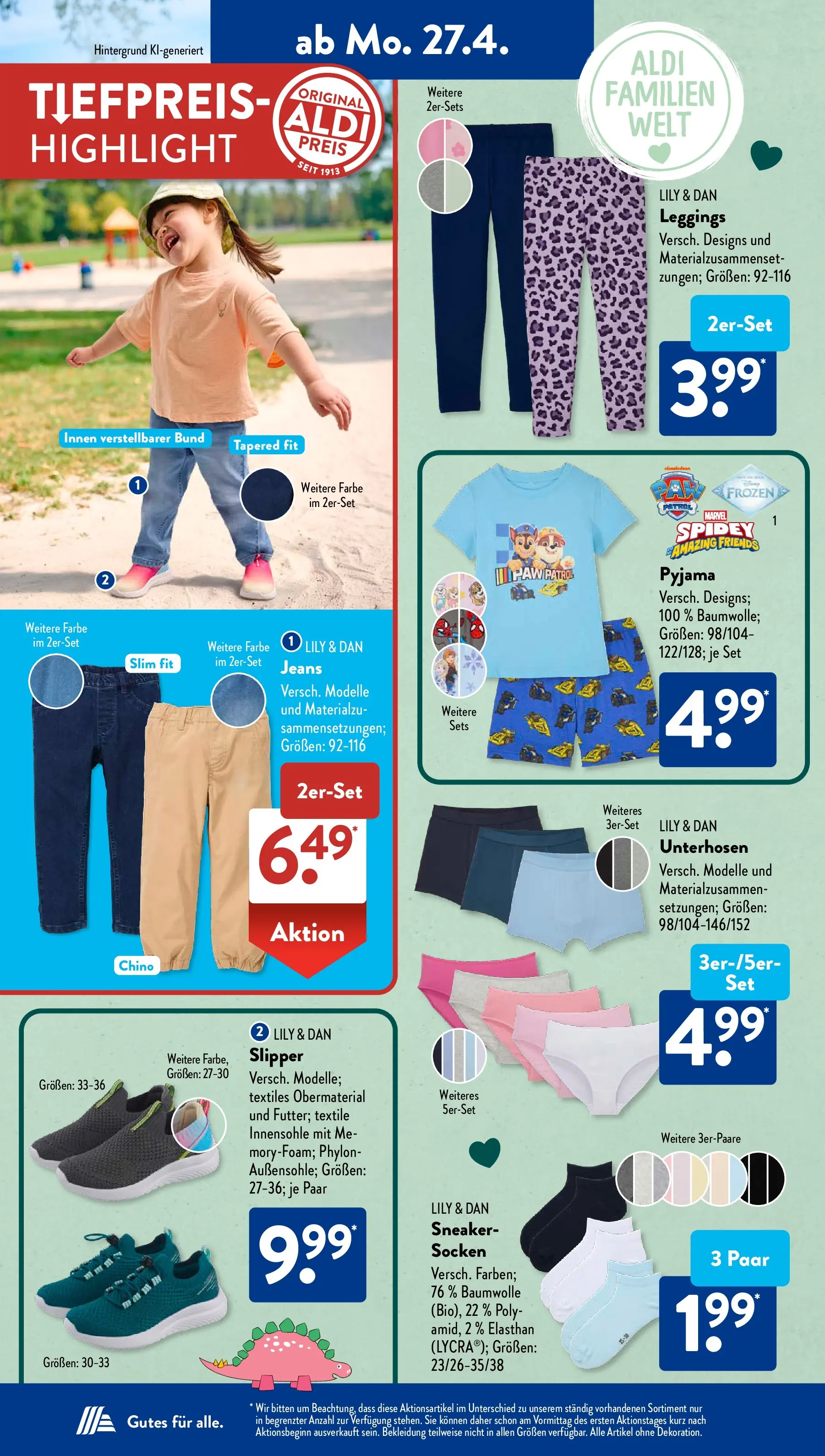 Aldi Süd - Aldi Süd: Wochenangebote (ab 26.04.2026) zum Blättern | Seite: 16 | Produkte: Socken, Pyjama, Leggings, Jeans