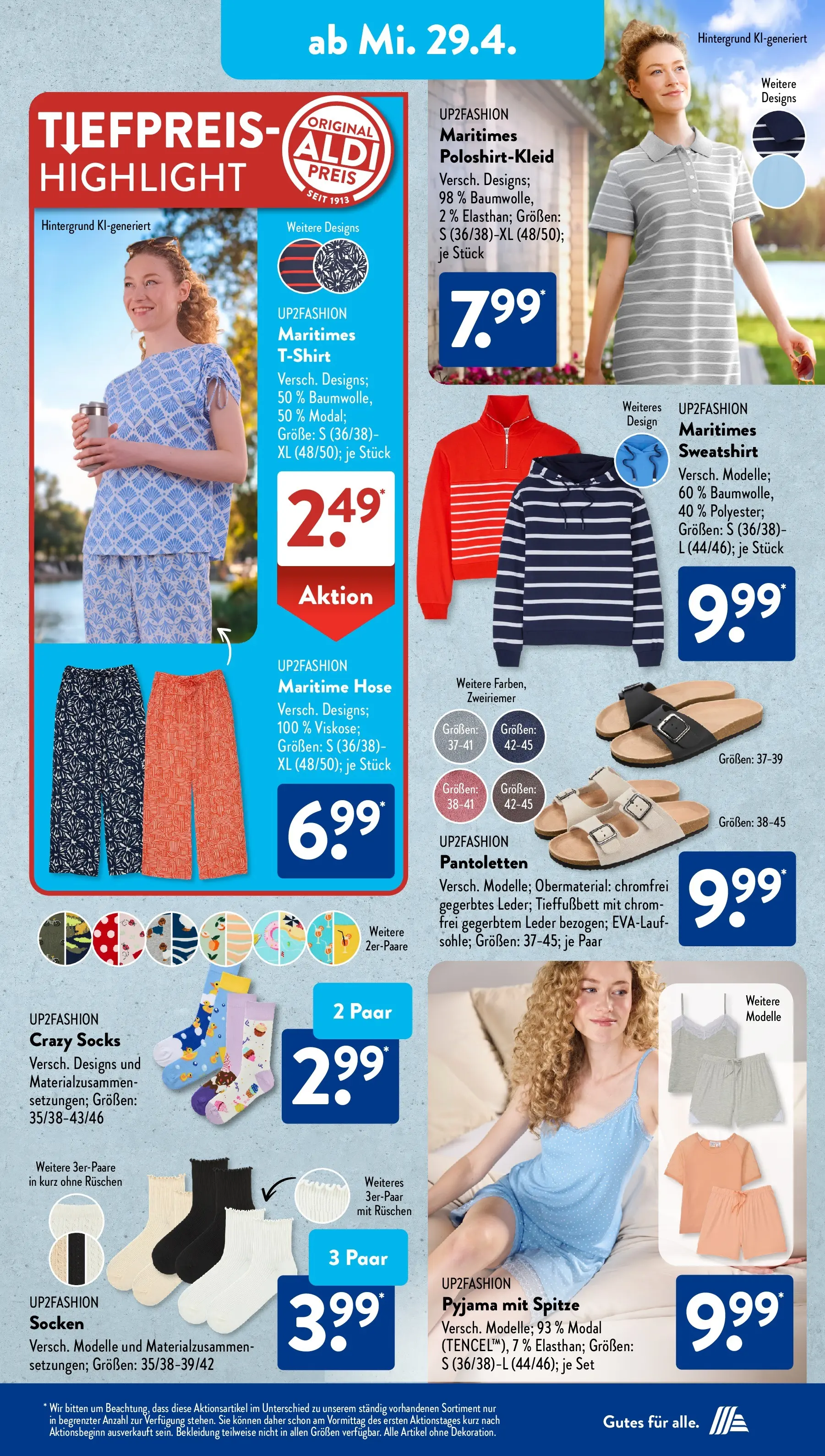Aldi Süd - Aldi Süd: Wochenangebote (ab 26.04.2026) zum Blättern | Seite: 21 | Produkte: Up2fashion, Sweatshirt, Bekleidung, Socken