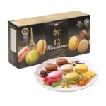 Mix Markt 12 Macarons - Tiefgefroren (Schokolade, Vanille, Himbeer, Zitrone, Karamell, Pistazie) - bis 25.04.2026