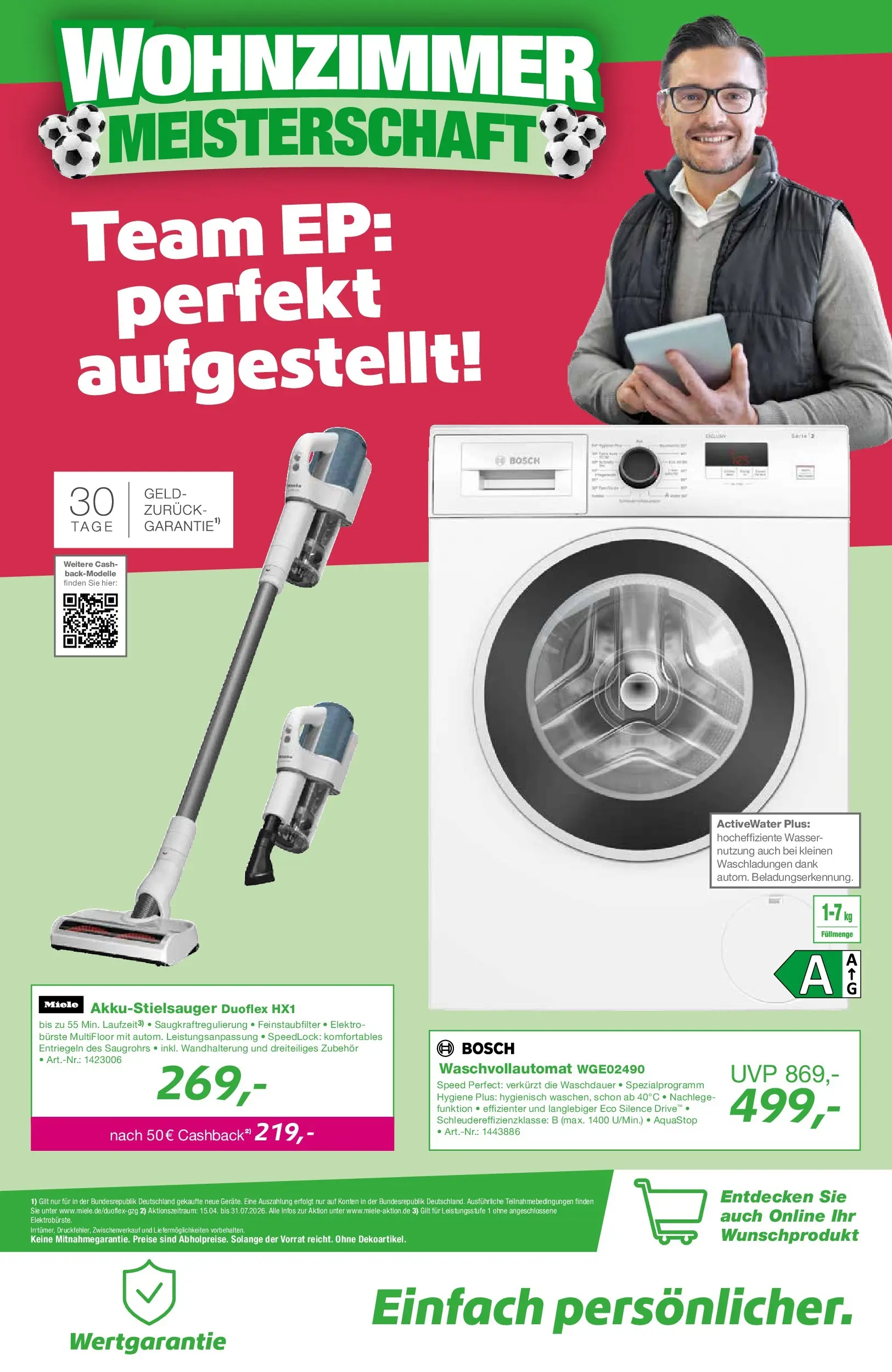 Angebote - EP:ElectronicPartner: Entdecke aktuelle Angebote (ab 23.04.2026) zum Blättern | Seite: 7 | Produkte: Miele, Bosch, Bürste, Wasser