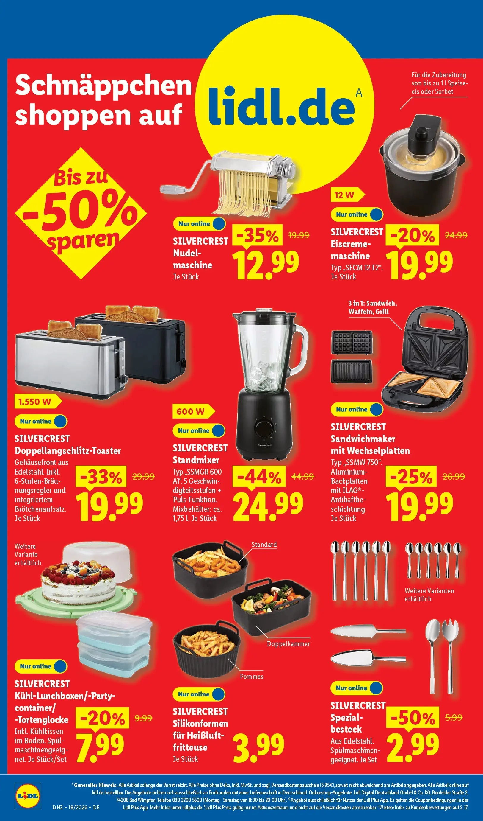 Lidl Prospekt Bergisch Gladbach (ab 27.04.2026) zum Blättern » Angebote | Seite: 8 | Produkte: Grill, Sandwichmaker, Bad, Eis