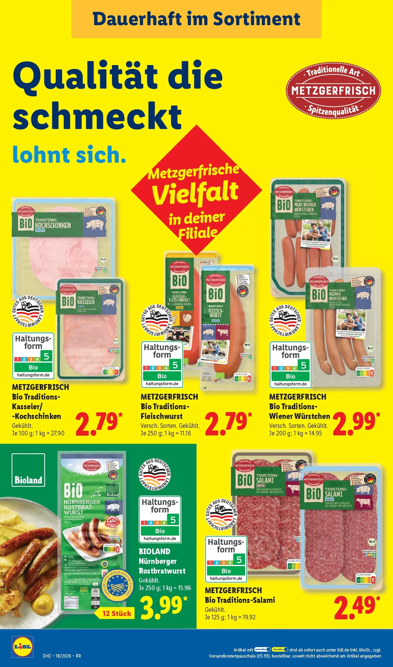 Lidl Prospekt Bergisch Gladbach (ab 27.04.2026) zum Blättern » Angebote | Seite: 12 | Produkte: Wiener wurstchen, Sonnenblumenol, Salami, Fleisch