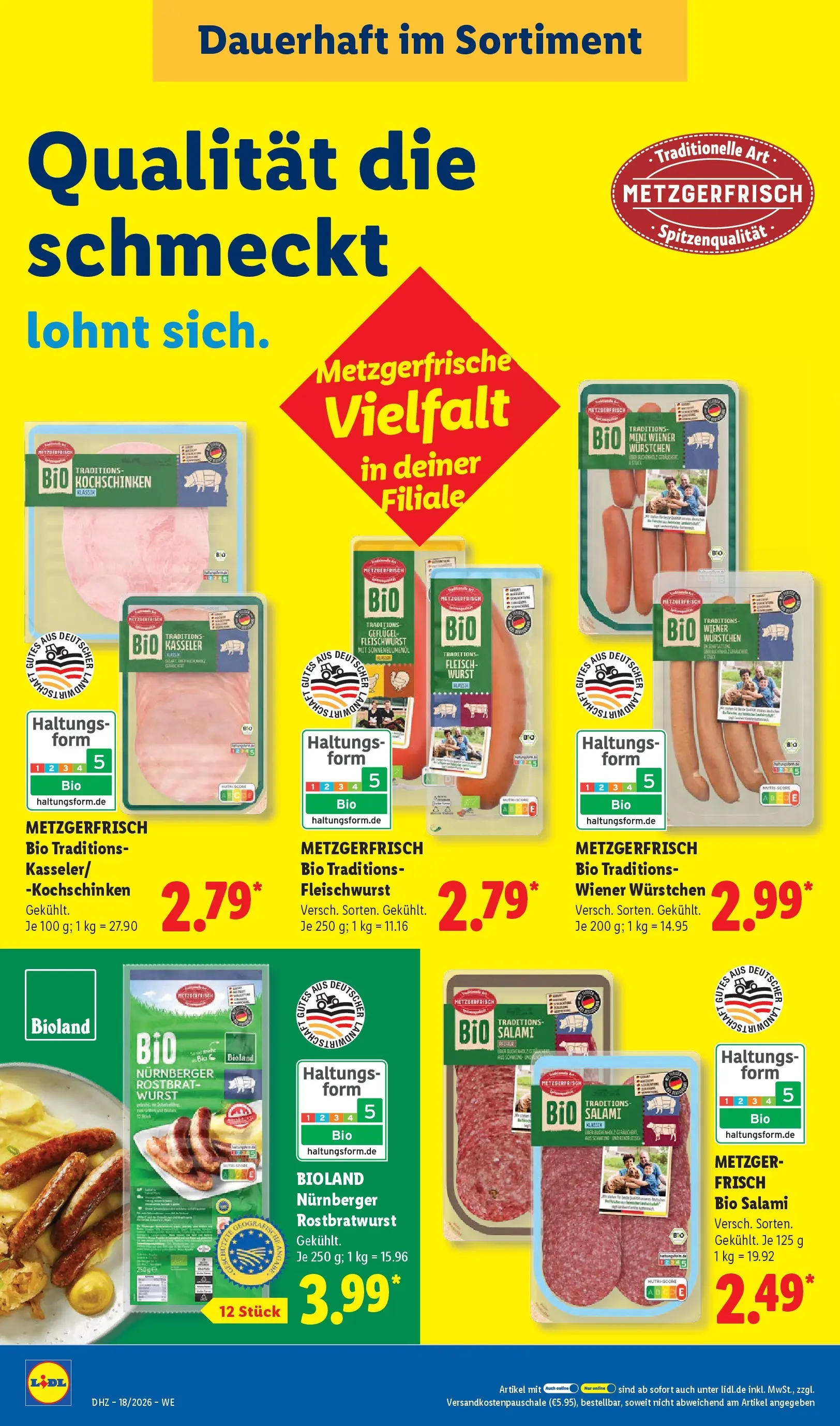 Lidl Prospekt Rheinbrohl (ab 27.04.2026) zum Blättern » Angebote | Seite: 12 | Produkte: Wiener wurstchen, Wurst, Salami, Fleisch