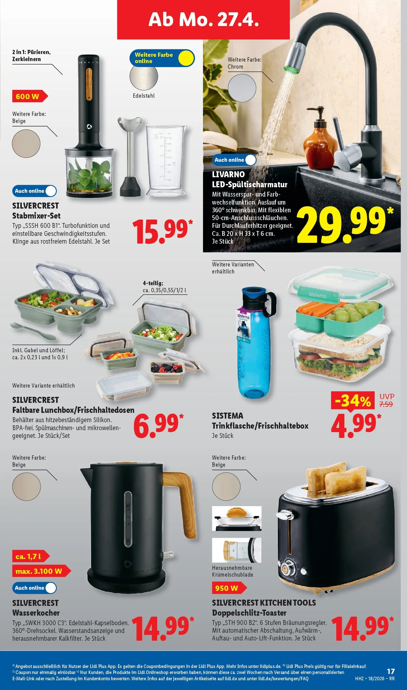 Lidl Prospekt Bergisch Gladbach (ab 27.04.2026) zum Blättern » Angebote | Seite: 33 | Produkte: Wasserkocher