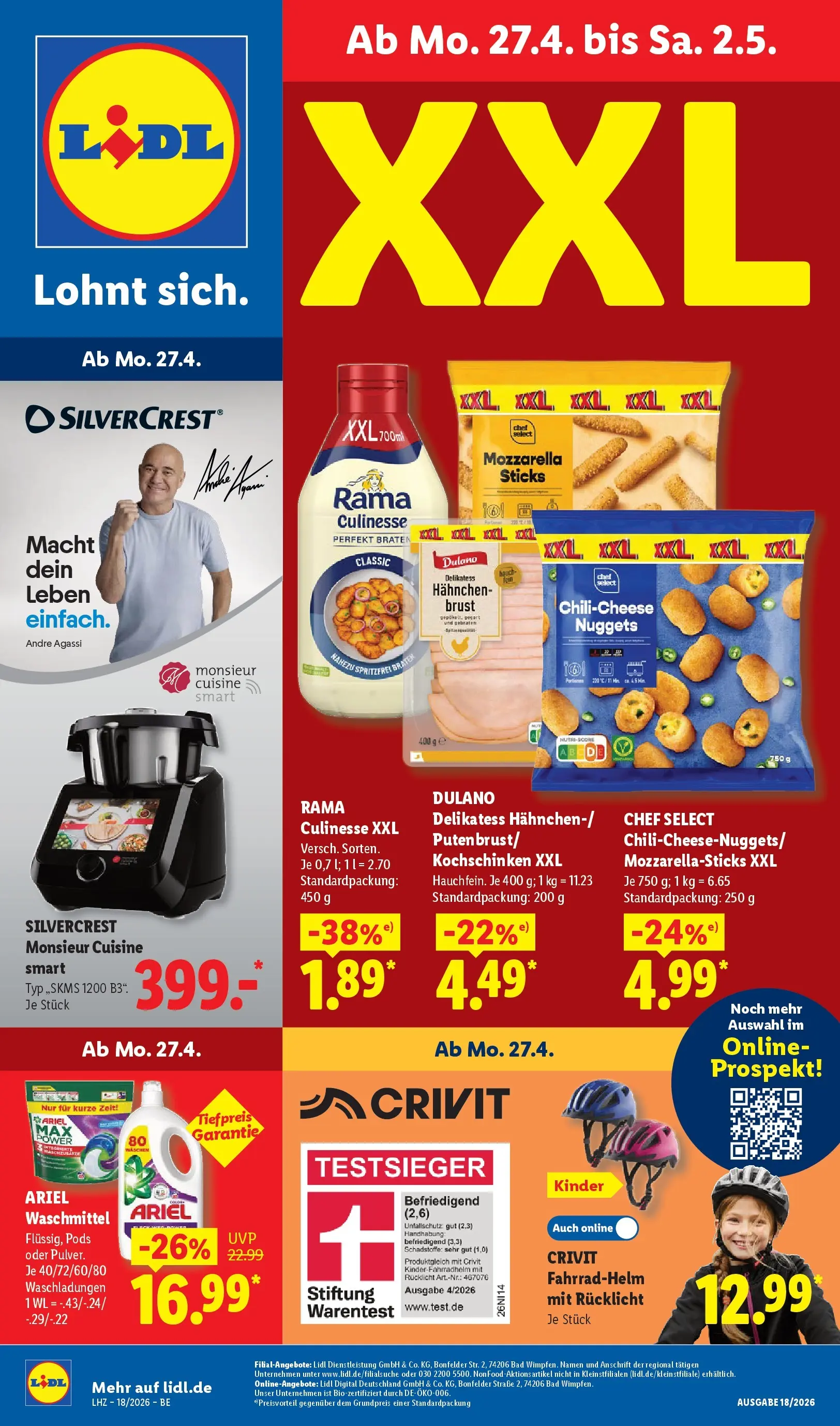 Lidl Prospekt Mahlow (ab 27.04.2026) zum Blättern » Angebote | Seite: 1 | Produkte: Hahnchen, Rama, Bad, Fahrradhelm