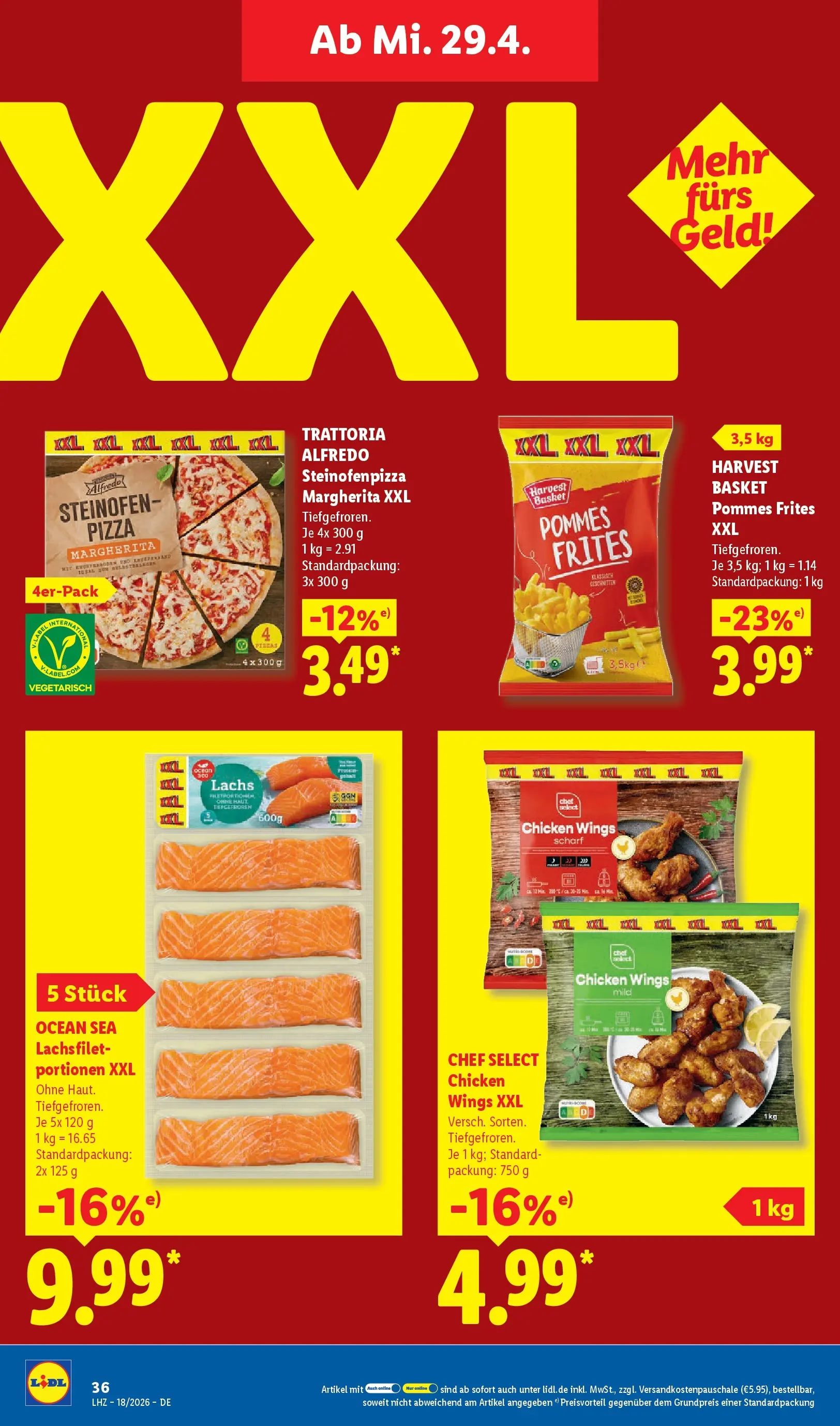 Lidl Prospekt Bergisch Gladbach (ab 27.04.2026) zum Blättern » Angebote | Seite: 56 | Produkte: Pommes, Pommes frites, Lachs, Pizza