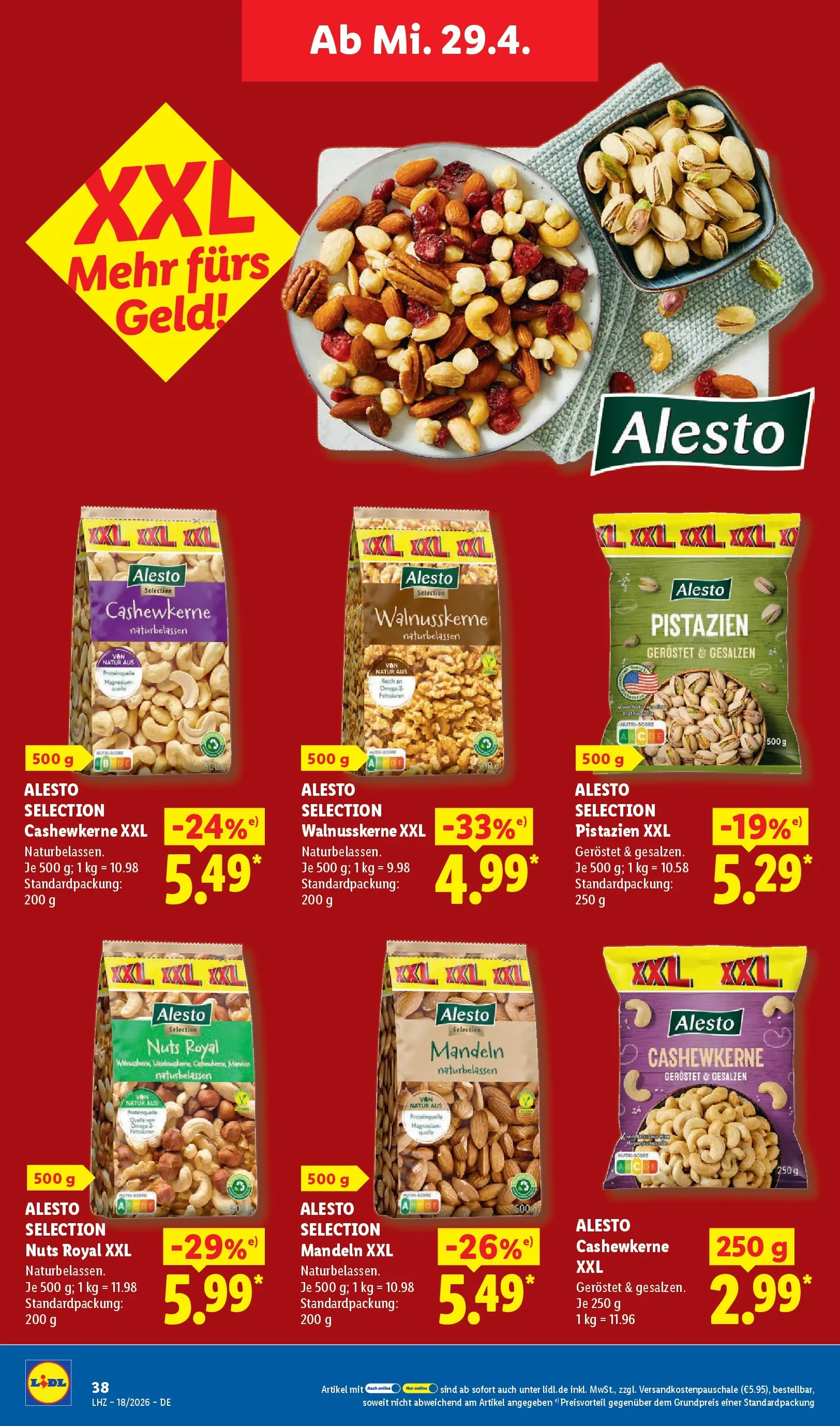 Lidl Prospekt Bergisch Gladbach (ab 27.04.2026) zum Blättern » Angebote | Seite: 58 | Produkte: Mandeln, Pistazien