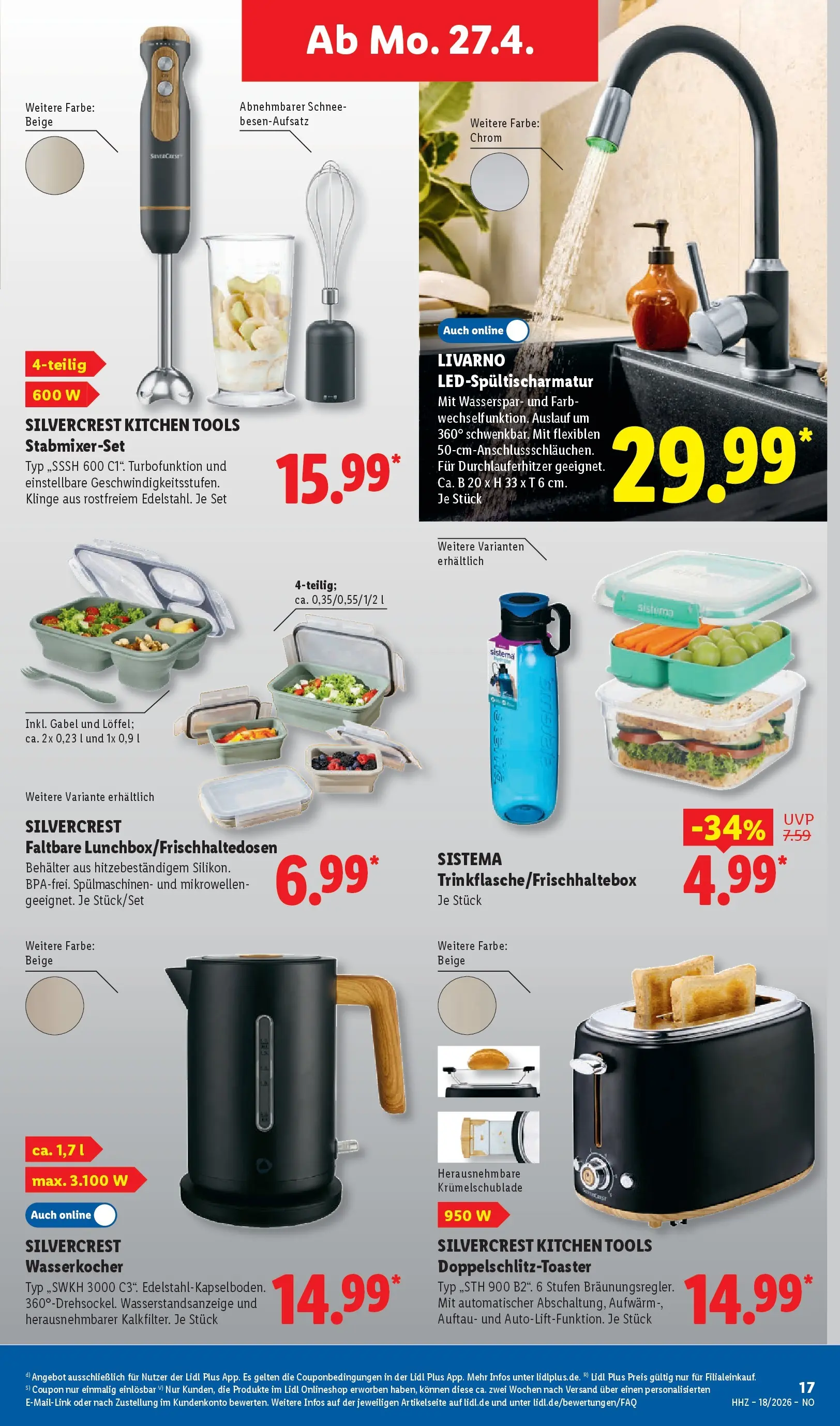 Lidl Prospekt Braunschweig (ab 27.04.2026) zum Blättern » Angebote | Seite: 33 | Produkte: Wasserkocher